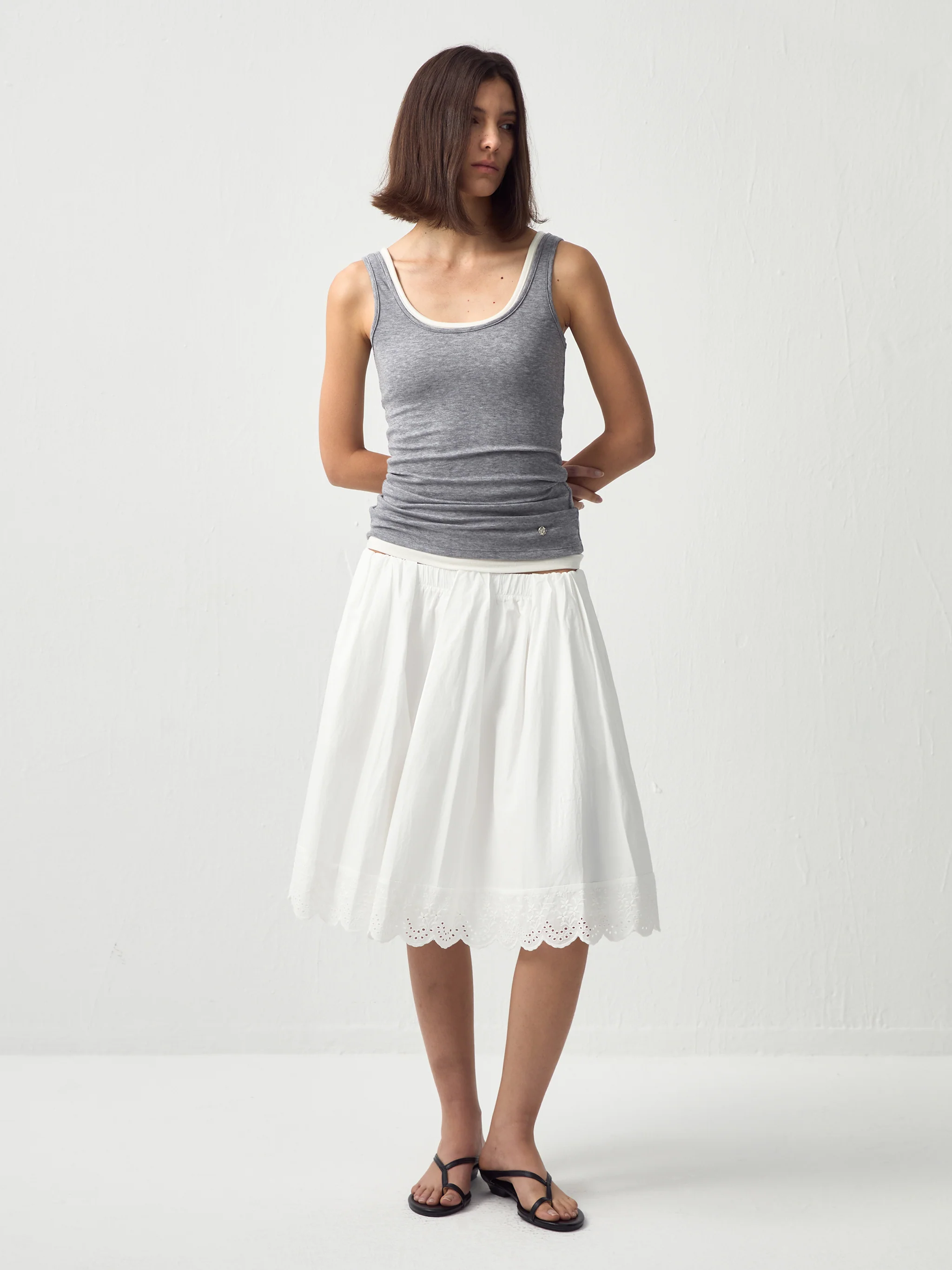 CUBIC Lyocell Wool Blend U-Neck Fitted Tank - Image 6