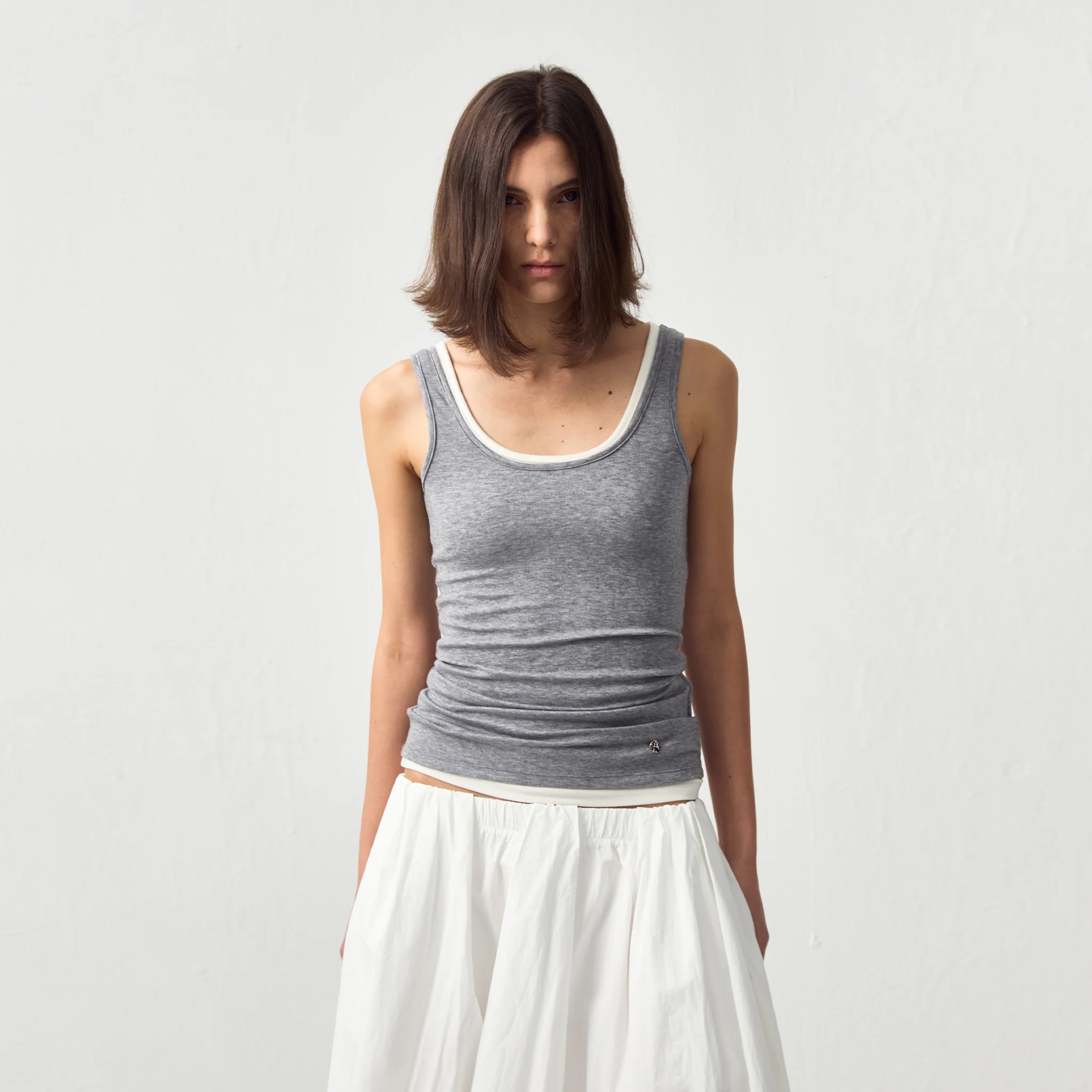 CUBIC Lyocell Wool Blend U-Neck Fitted Tank - Image 7