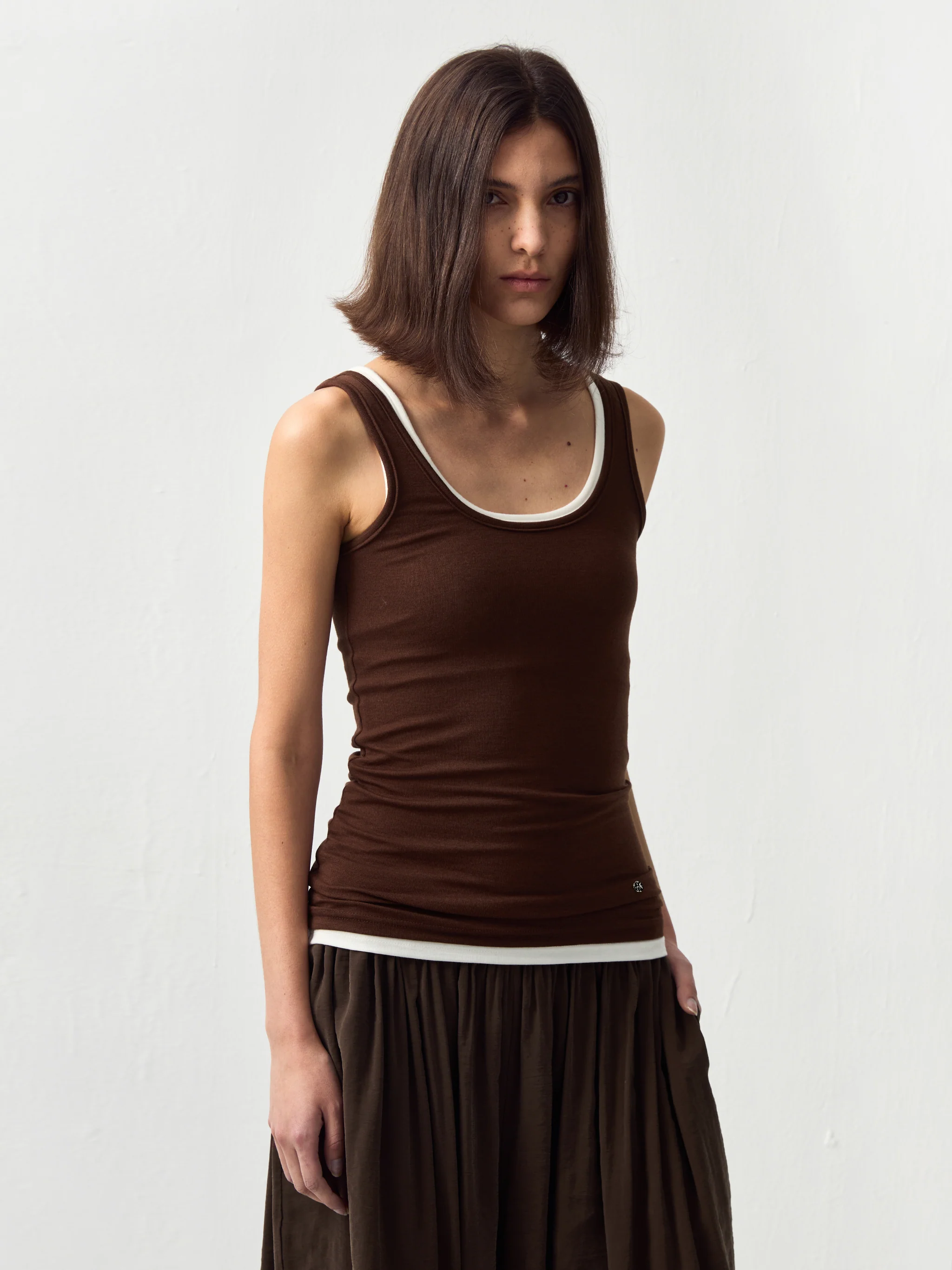 CUBIC Lyocell Wool Blend U-Neck Fitted Tank - Image 9