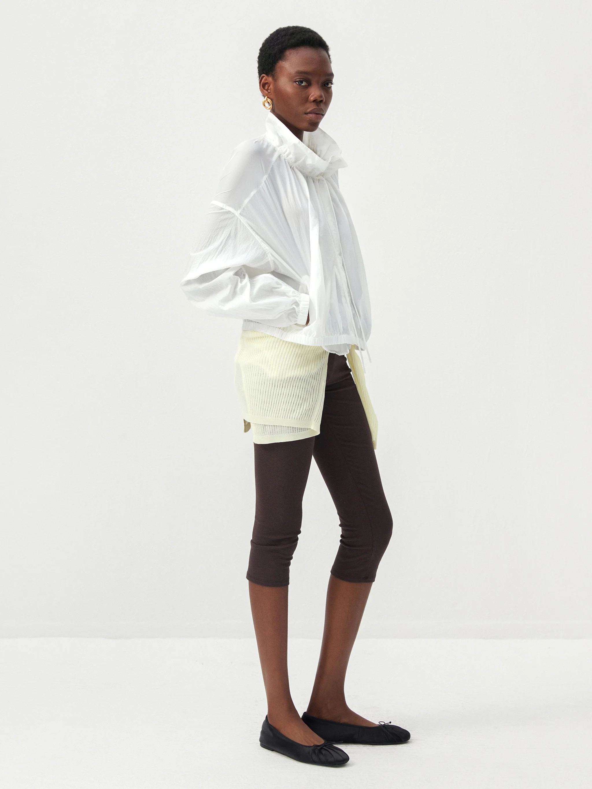 CUBIC Nylon Drawstring Collar Sheer Windbreaker Jacket - Image 11