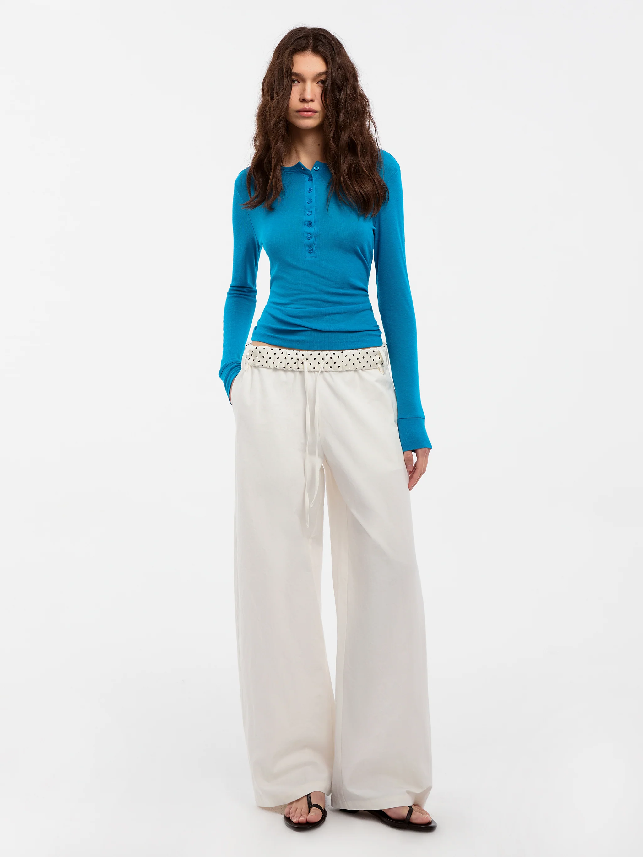 CUBIC Ruffled Waistband Two-Way Casual Pants - Image 2