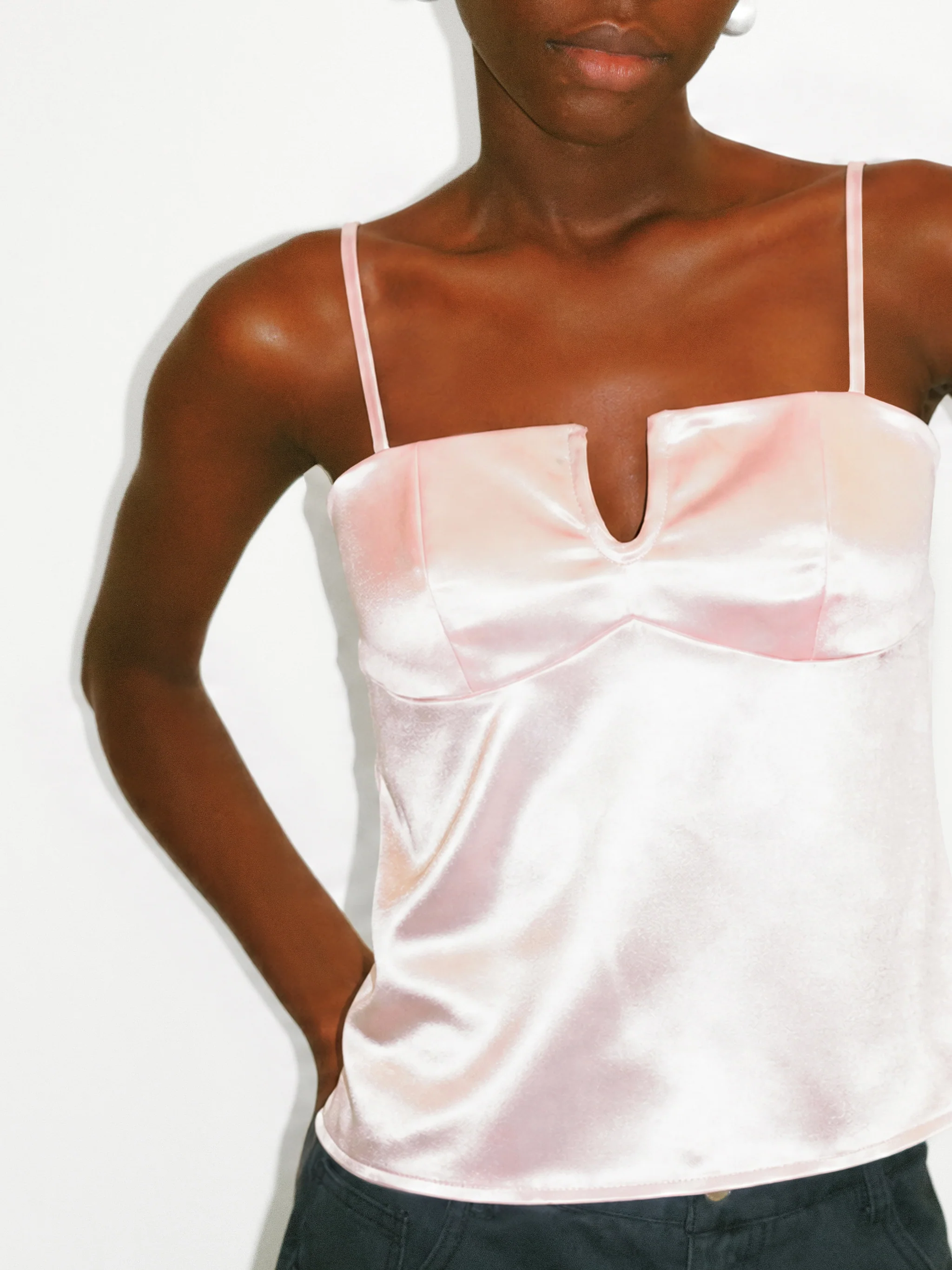 CUBIC Satin Notch Neck Camisole Top - Image 10
