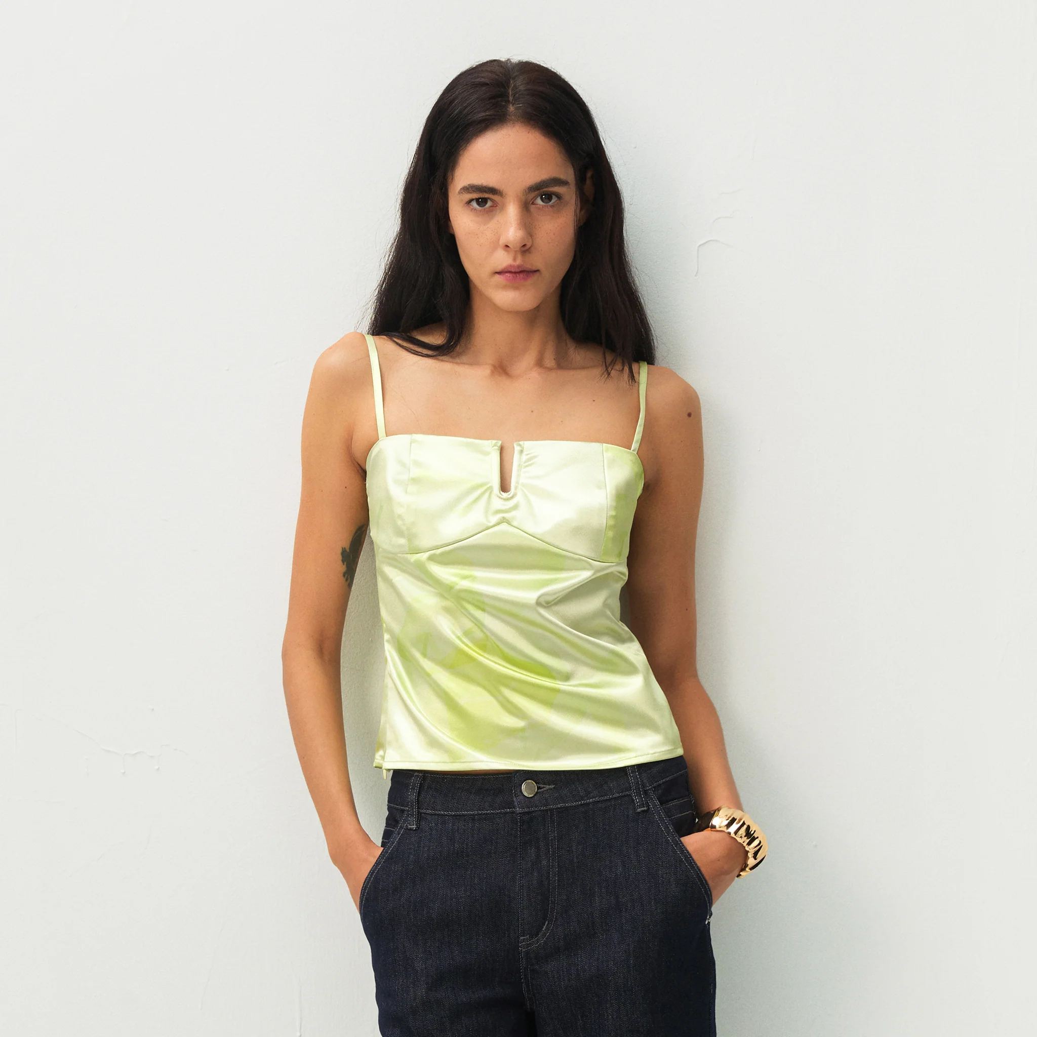 CUBIC Satin Notch Neck Camisole Top - Image 4
