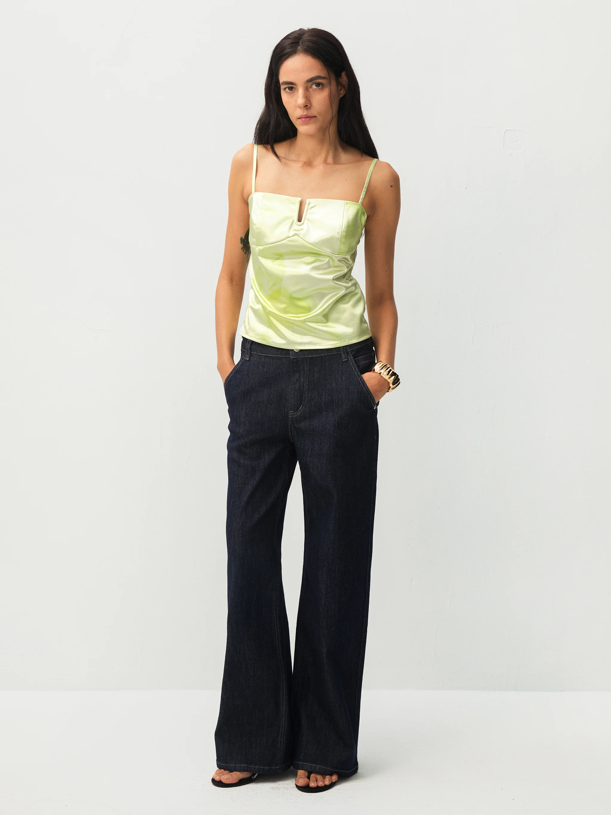 CUBIC Satin Notch Neck Camisole Top - Image 5