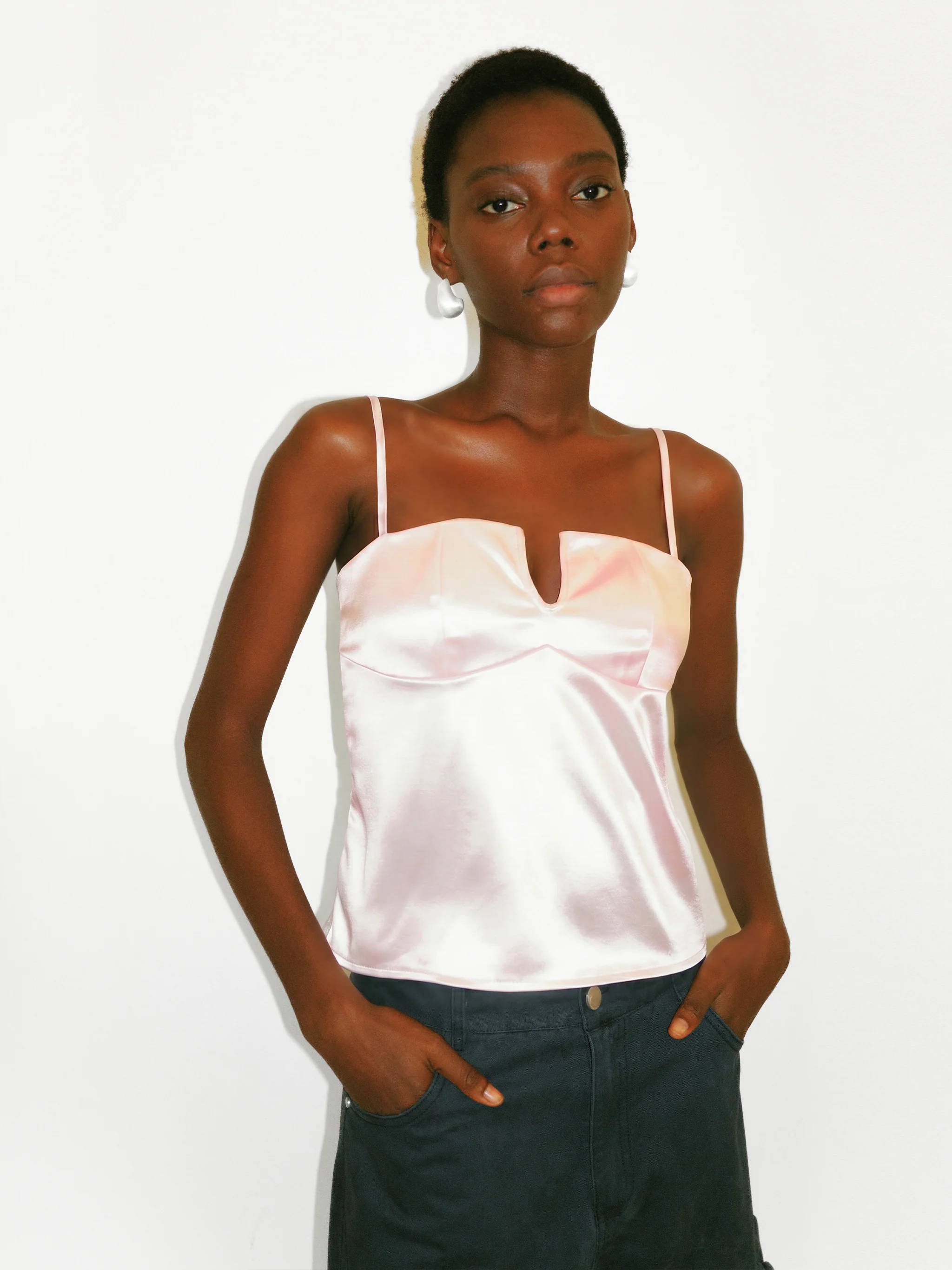 CUBIC Satin Notch Neck Camisole Top - Image 7