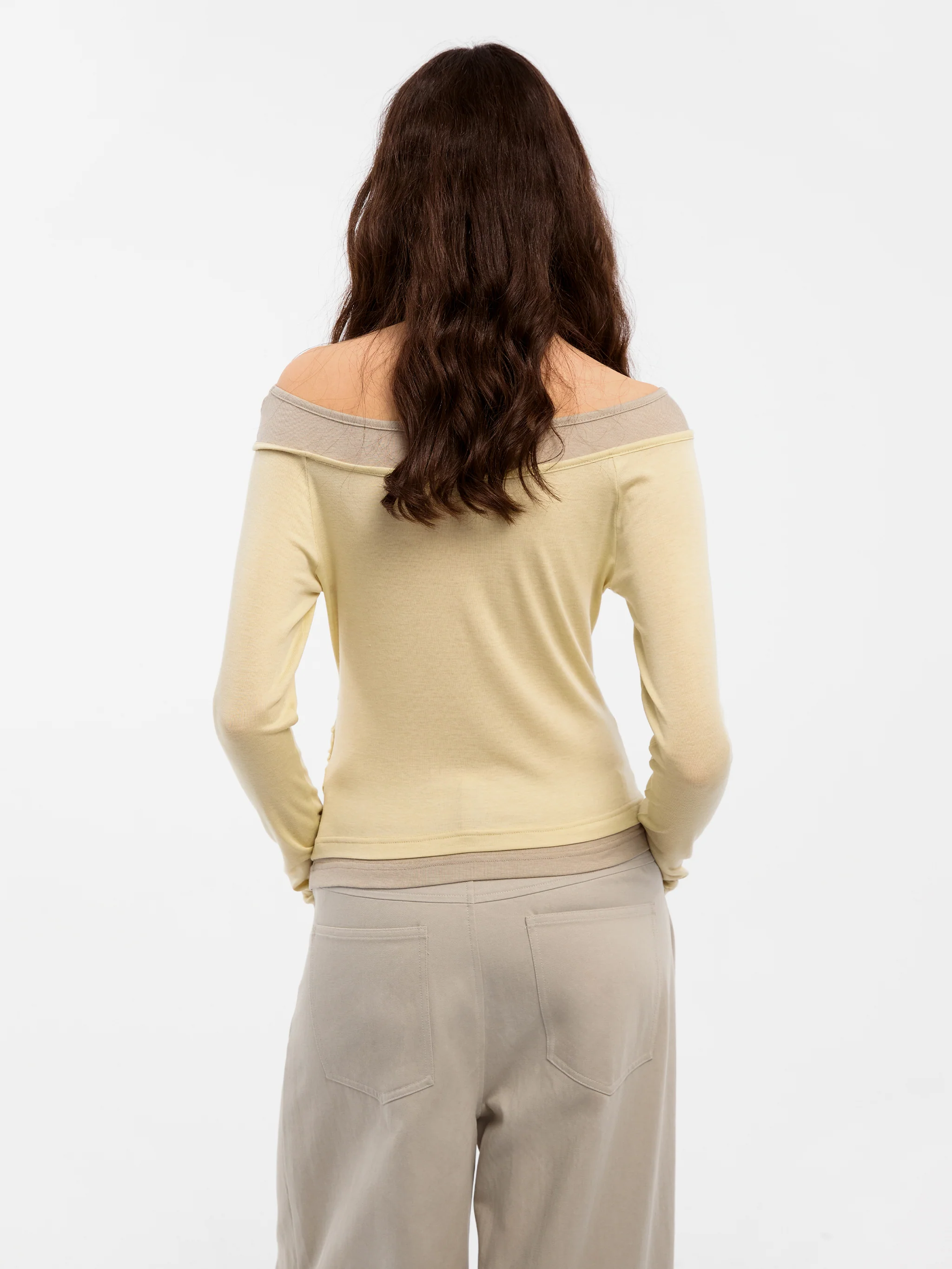 CUBIC Tencel Wool Blend Off-Shoulder T-Shirt - Image 7