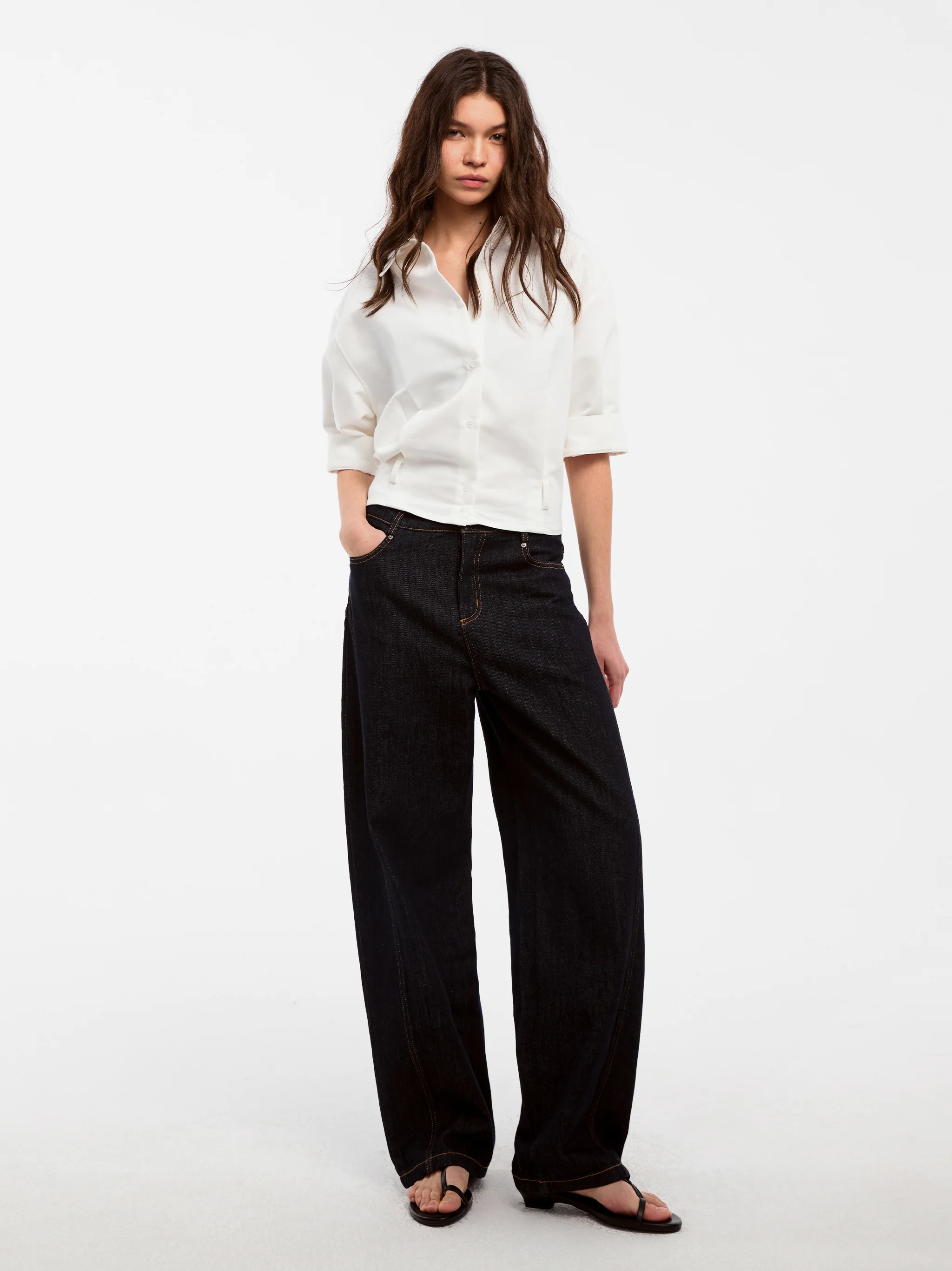 CUBIC Waist-Cinching Cropped Shirt - Image 2