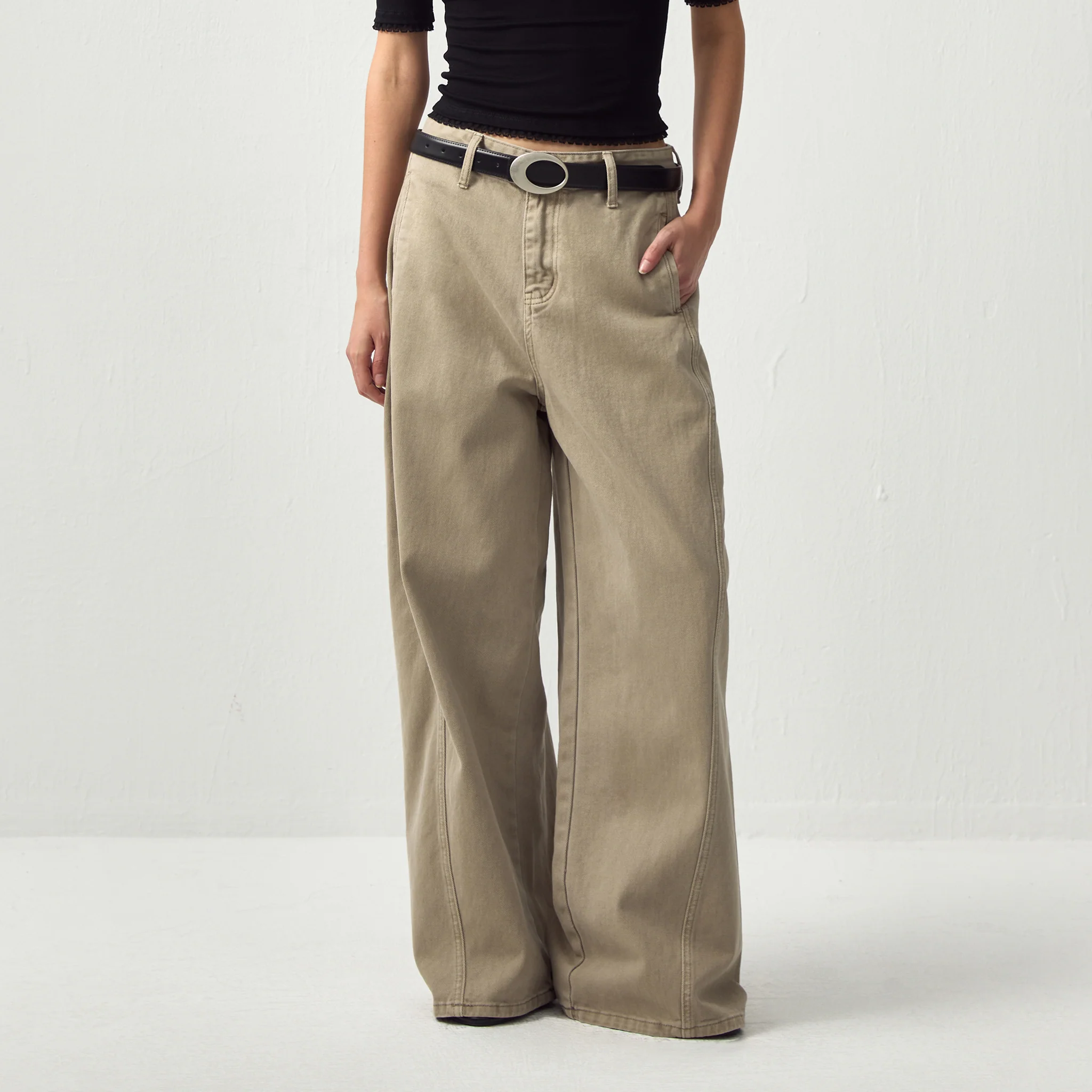 CUBIC Minimalist Wide-Leg Trousers - Image 4