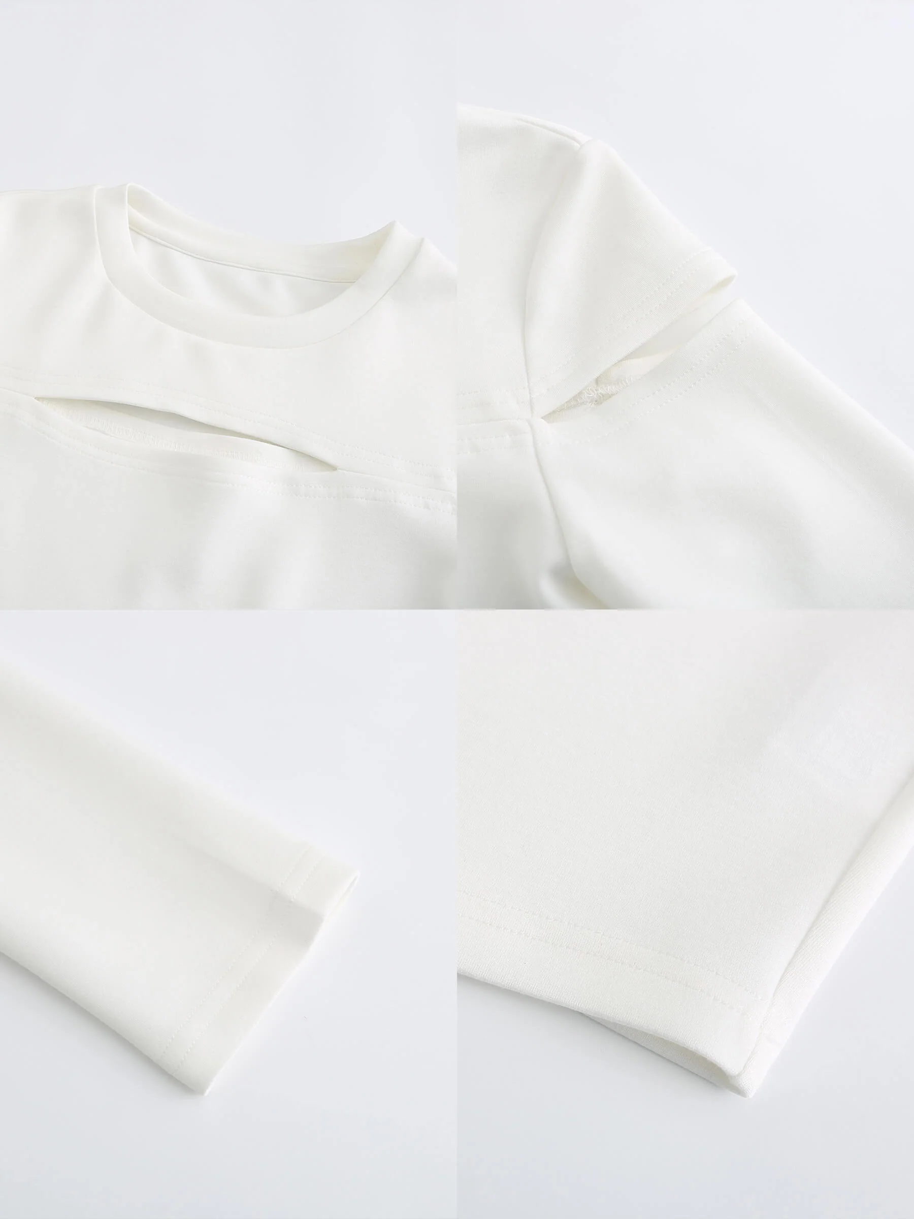 Cut Out Long Sleeve Crop Top - Image 25