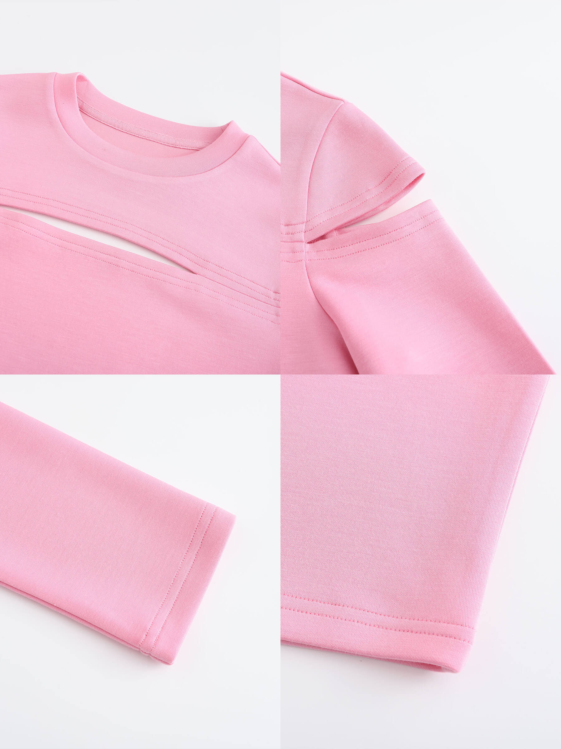 Cut Out Long Sleeve Crop Top - Image 26