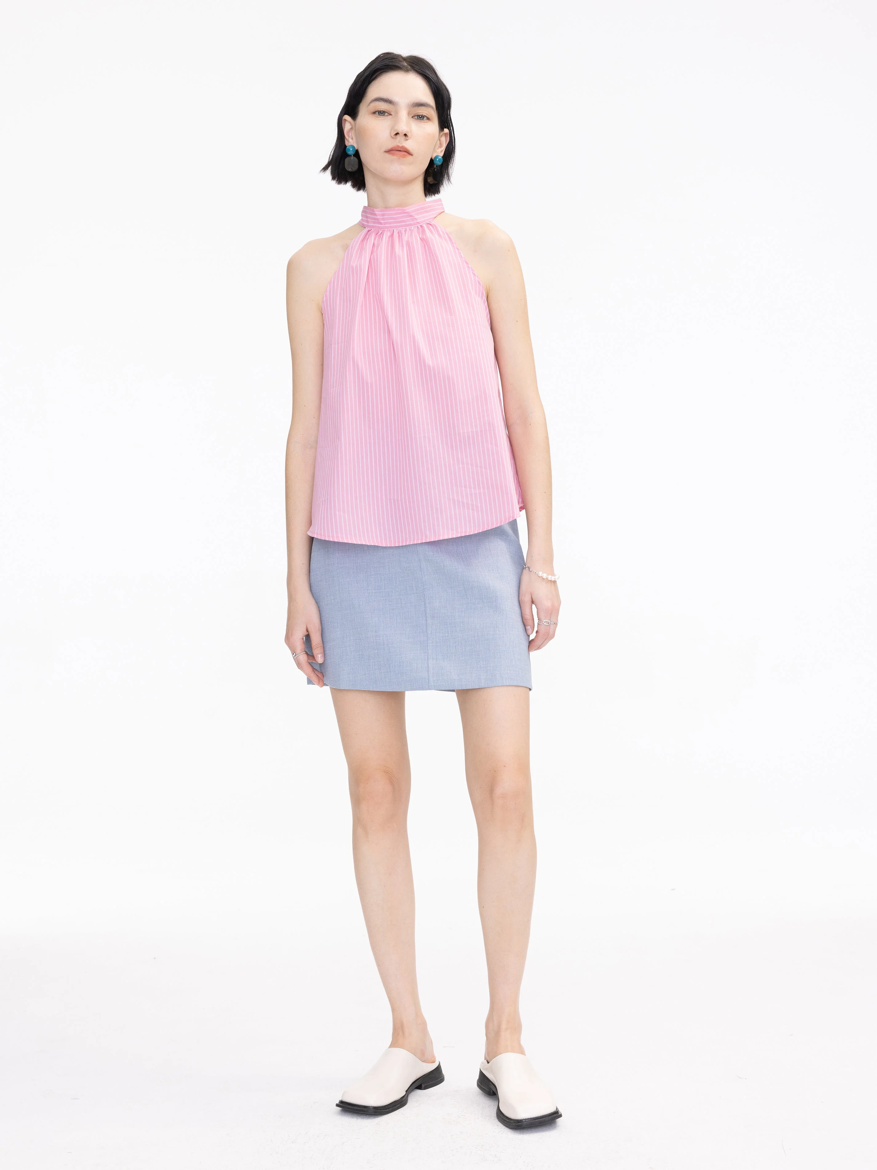 Cut Out Tailored Mini Skirt - Image 4