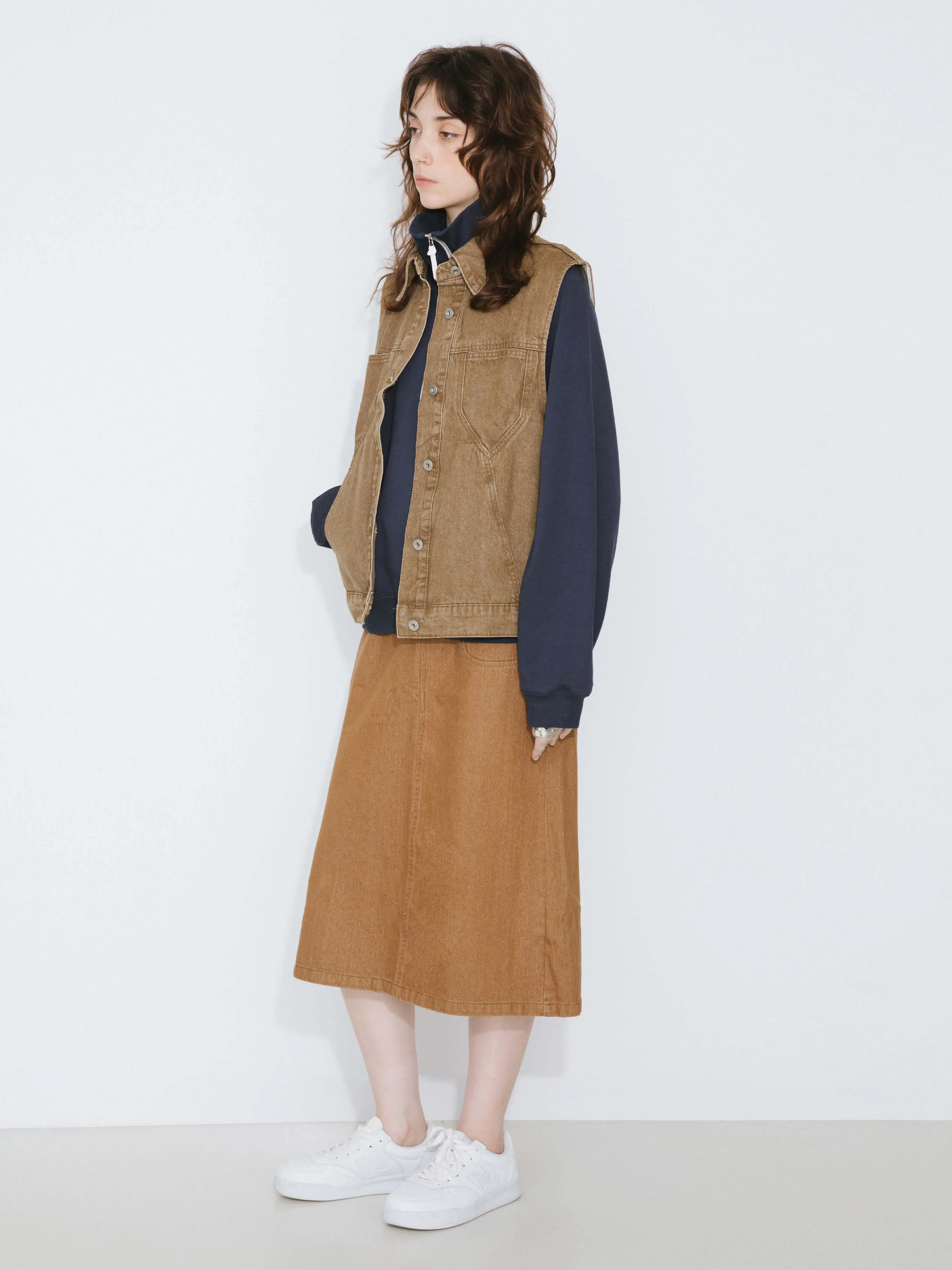 Denim Elasticated Maxi Skirt - Image 11