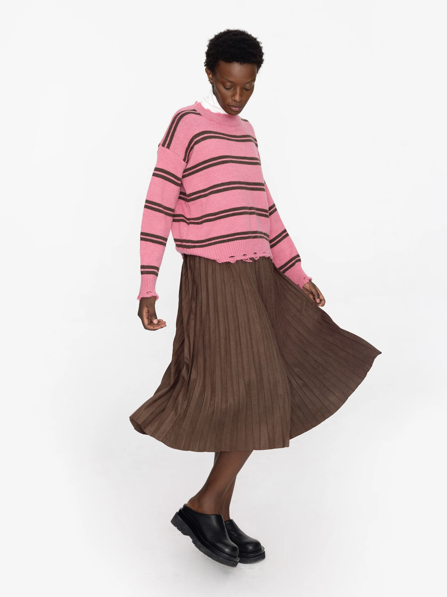 Distressed Striped Knit Sweater - Image 14