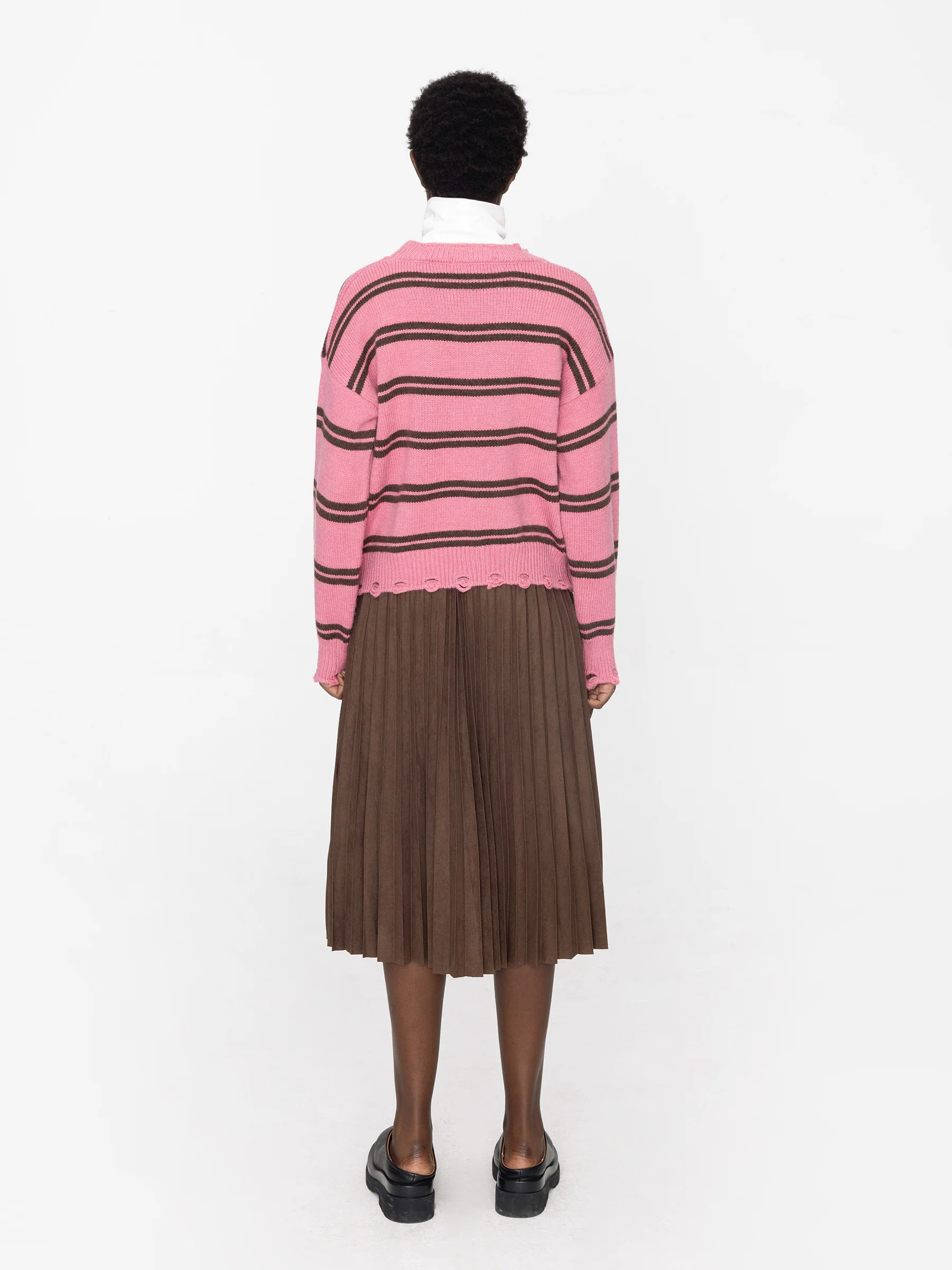 Distressed Striped Knit Sweater - Image 15