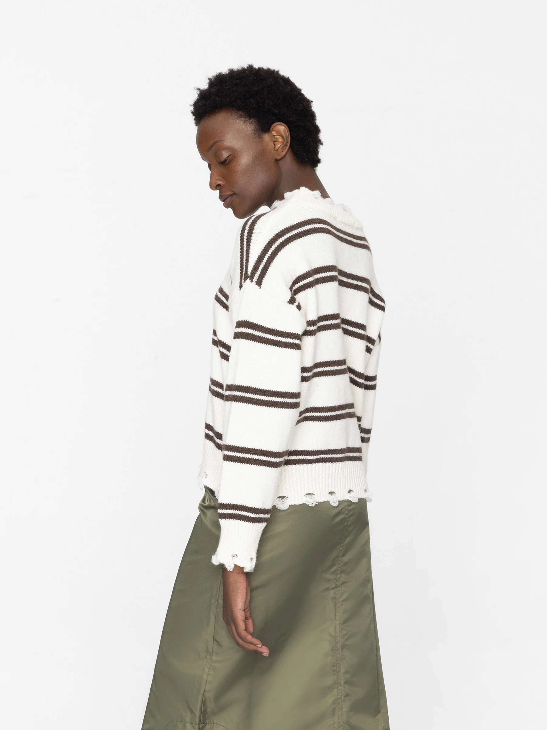 Distressed Striped Knit Sweater - Image 25