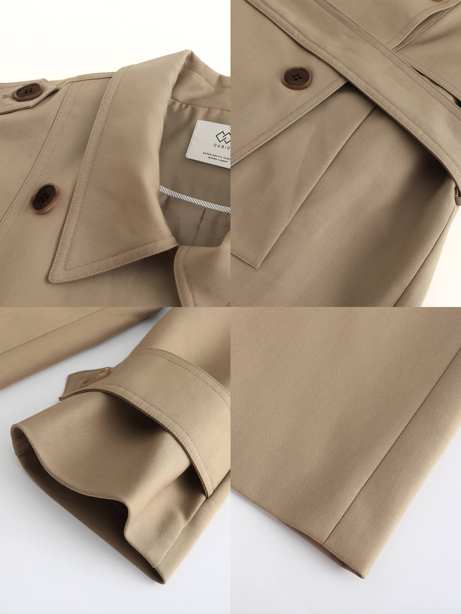 Double Breasted Trench Coat with Belt - Image 11