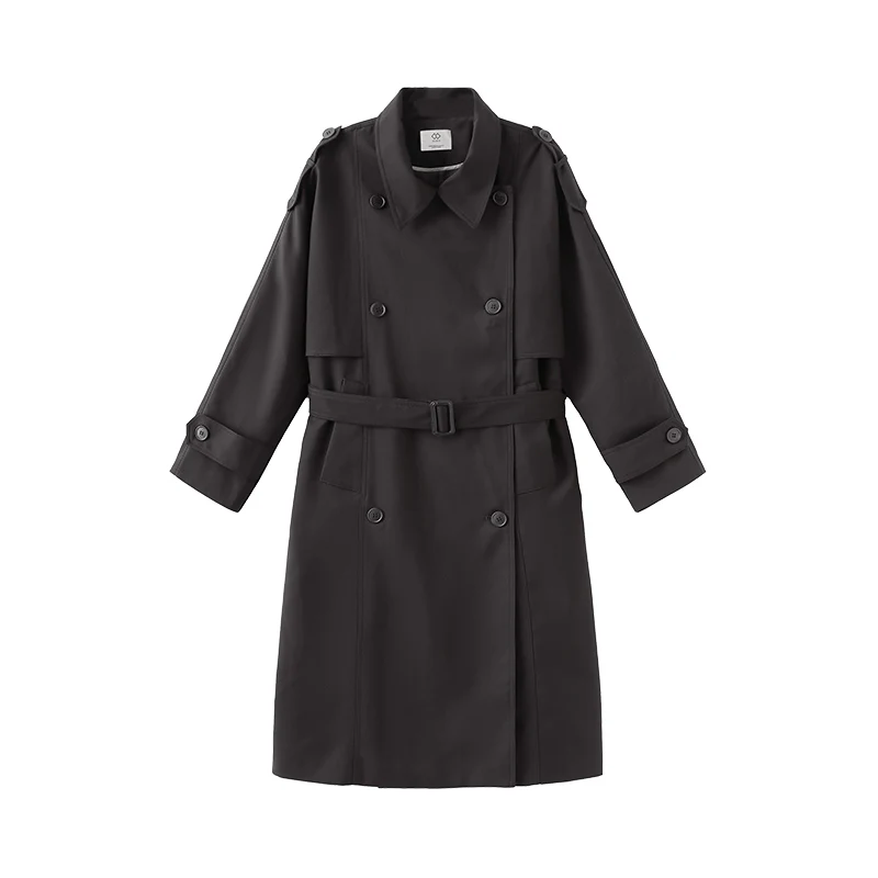 Double Breasted Trench Coat with Belt - Image 12