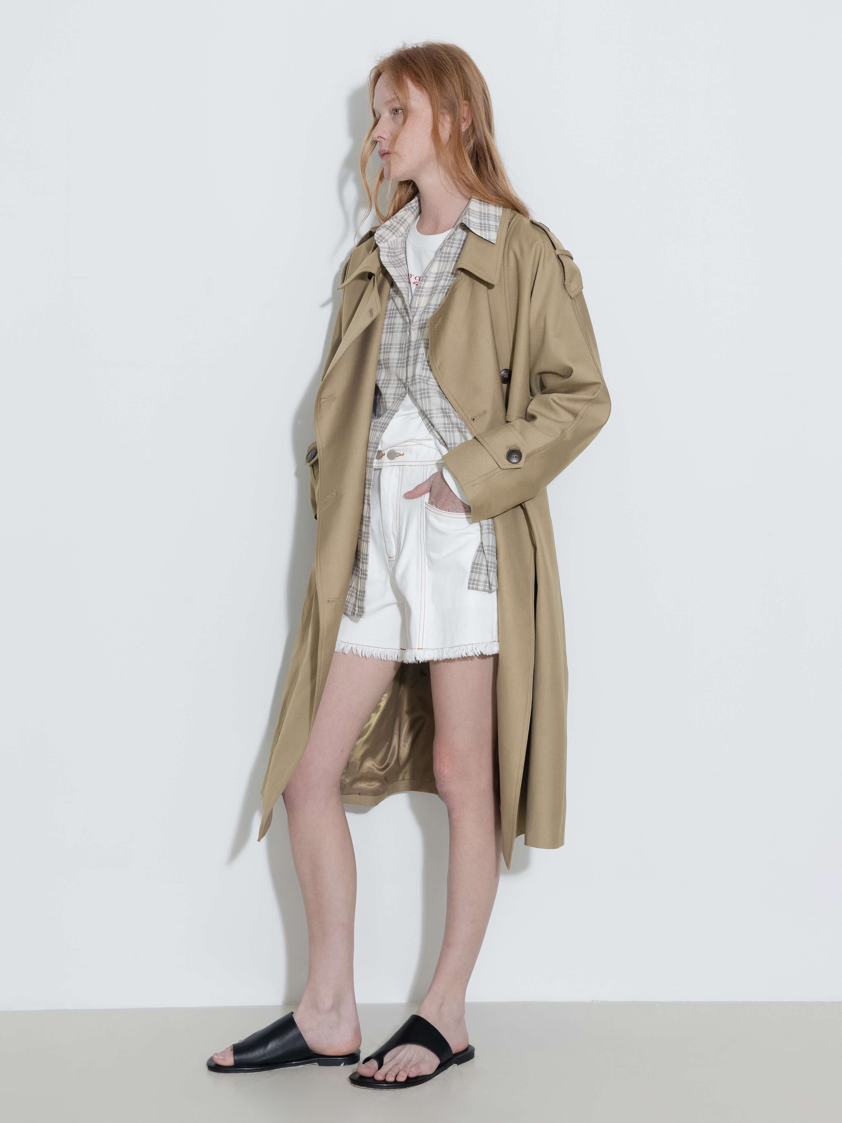 Double Breasted Trench Coat with Belt - Image 5