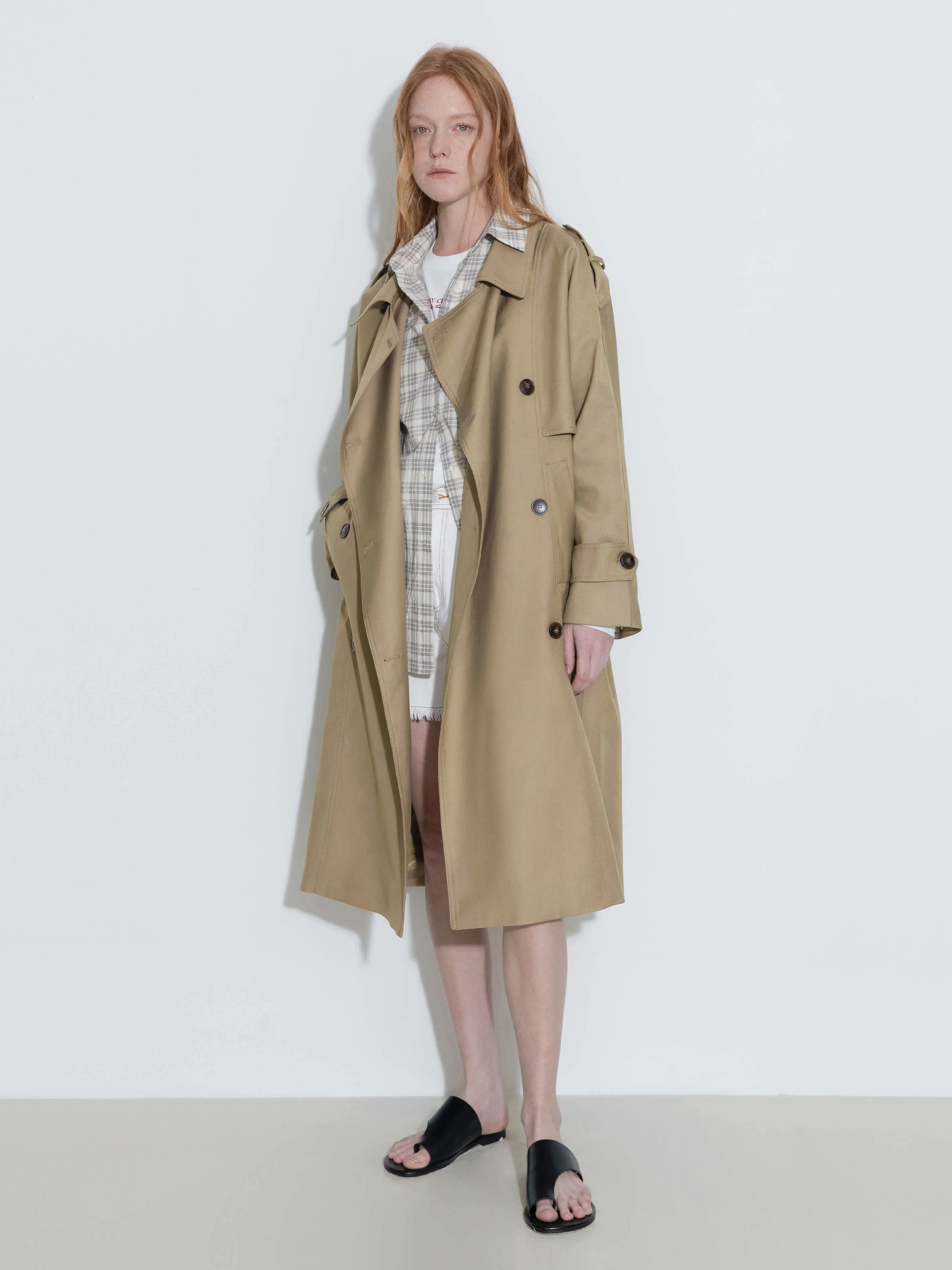 Double Breasted Trench Coat with Belt - Image 6