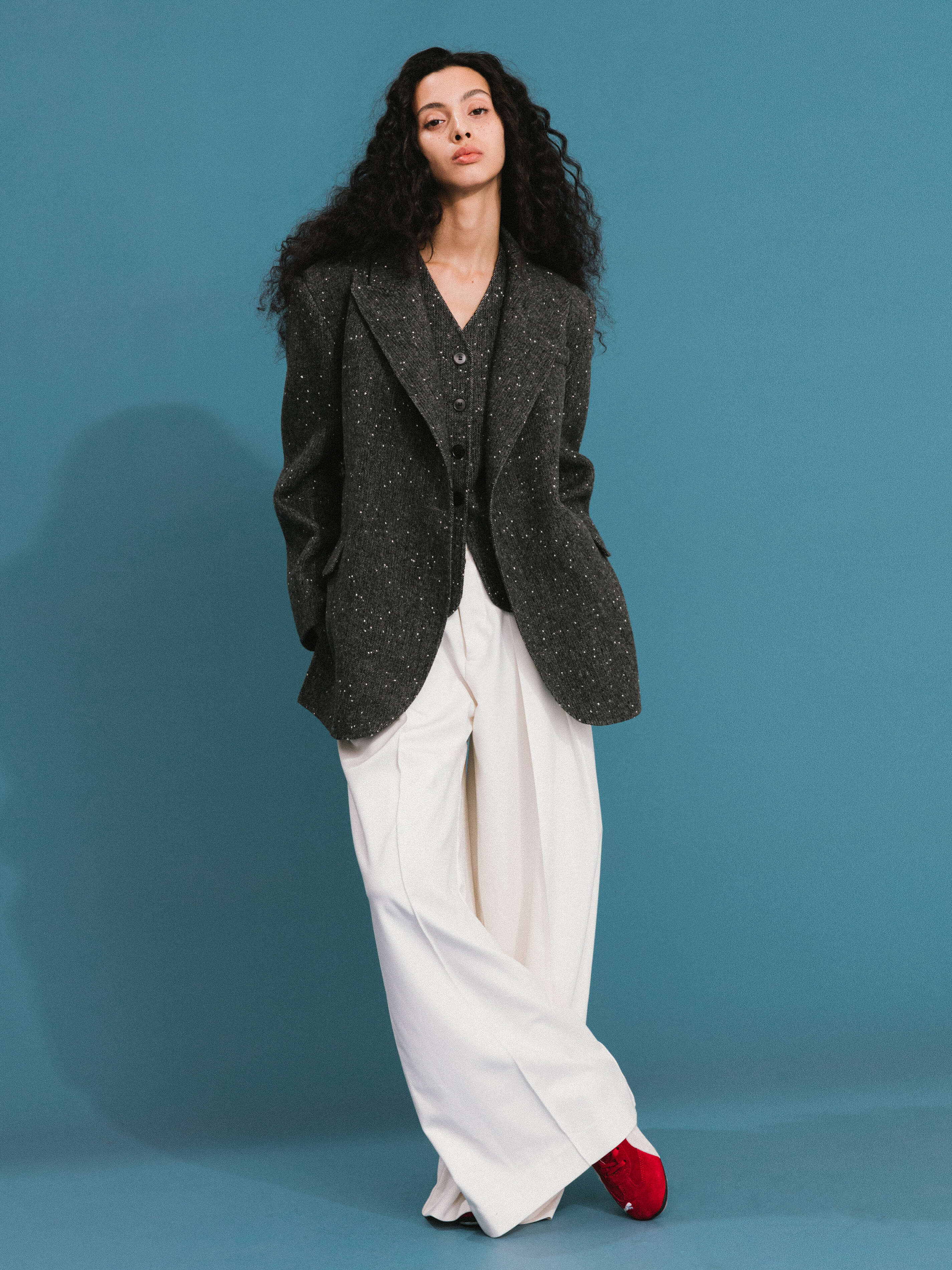 ONE BY CUBIC Double Face Tailored Wool Jacket - Image 2