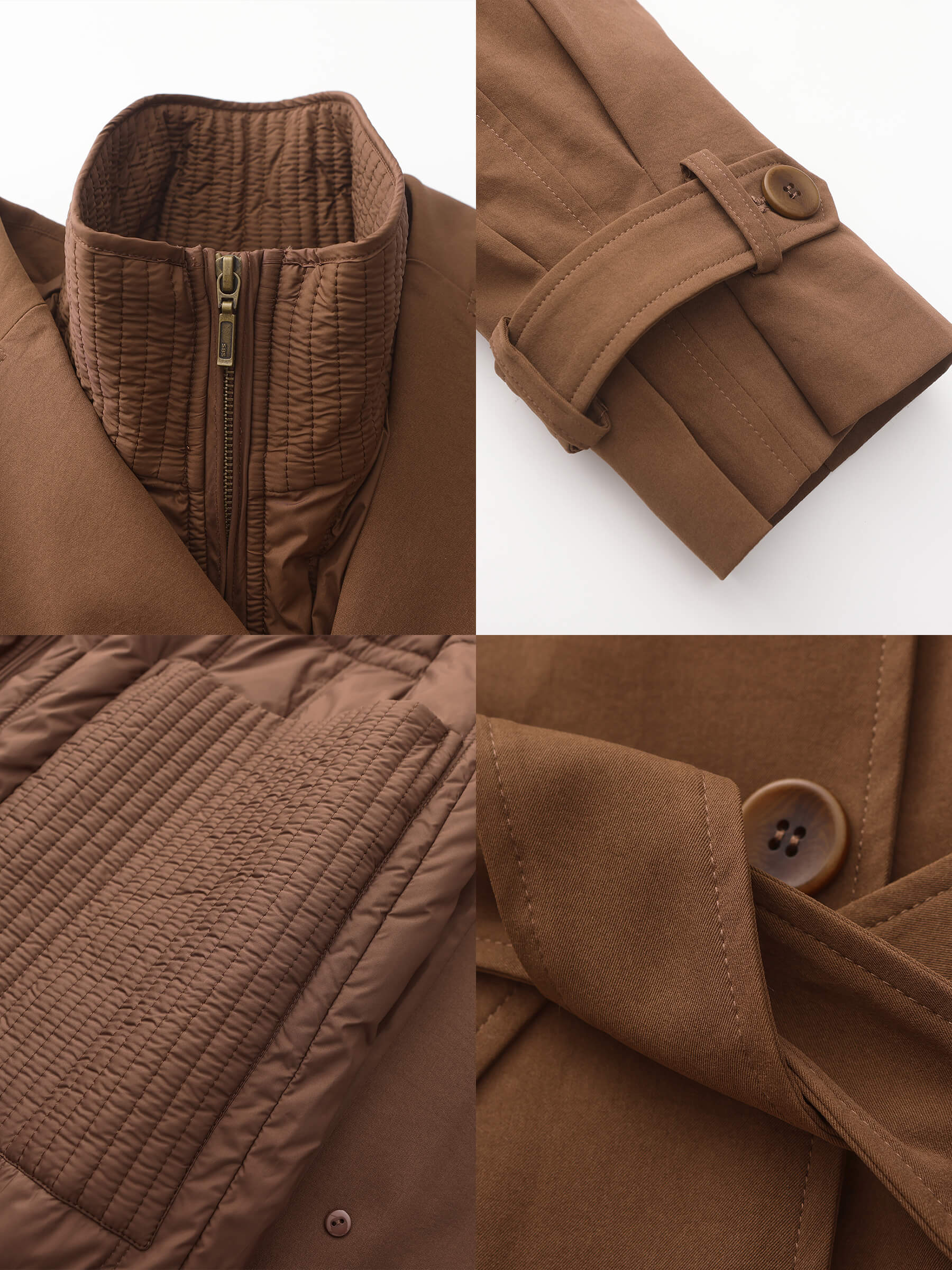 ONE BY CUBIC Double-Layer Long Trench Coat Style Down Coat - Image 10