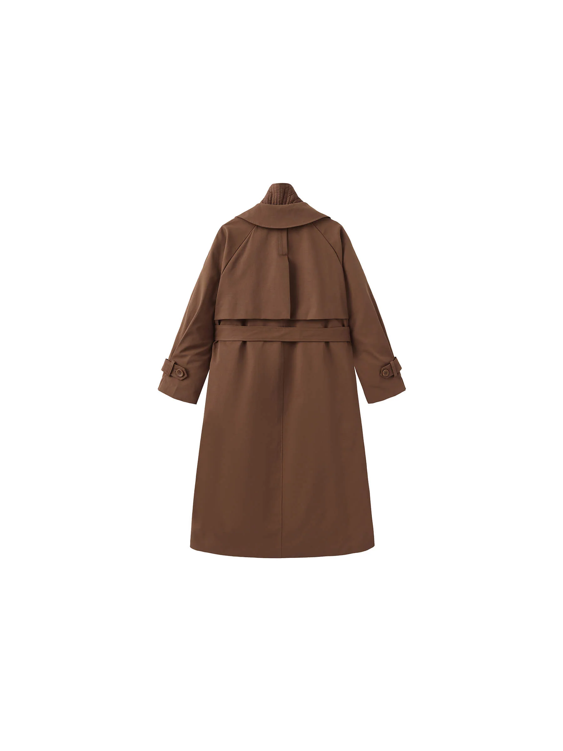 ONE BY CUBIC Double-Layer Long Trench Coat Style Down Coat - Image 9
