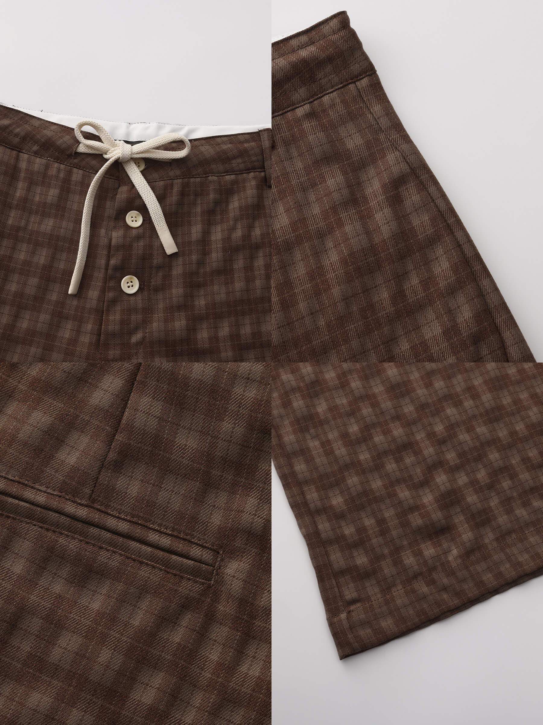 Drawstring Checkered Wide-Leg Casual Pants - Image 20