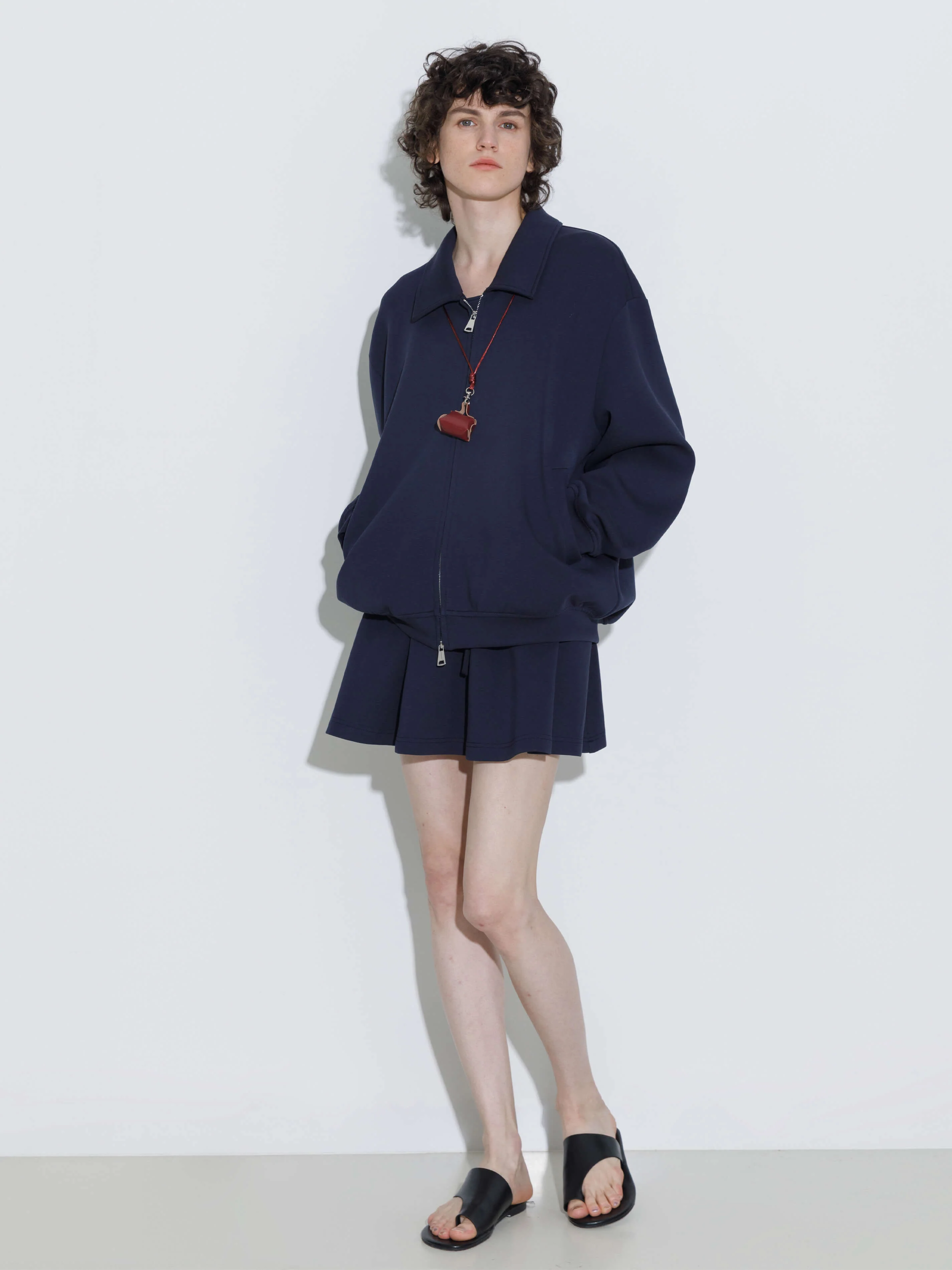 Drawstring Waist A-line Sweat Skirt - Image 11