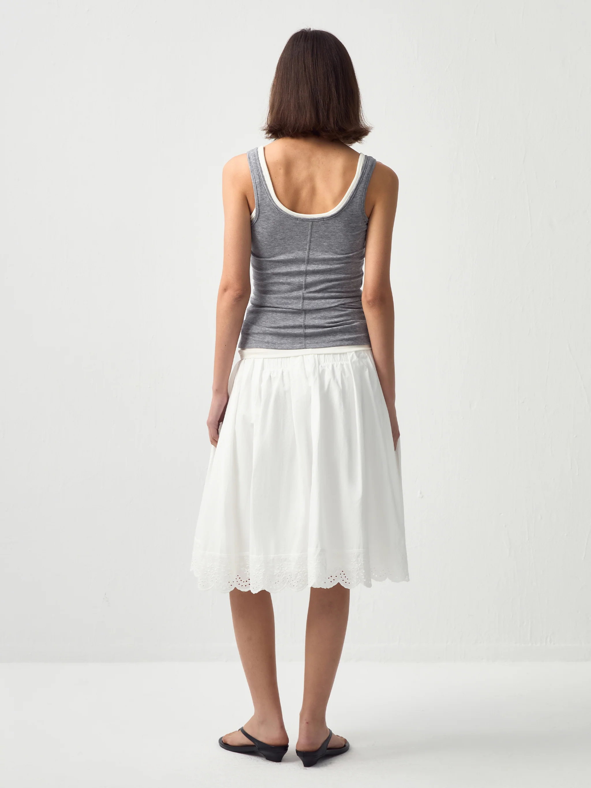 Embroidered A-Line Cotton Midi Skirt - Image 12