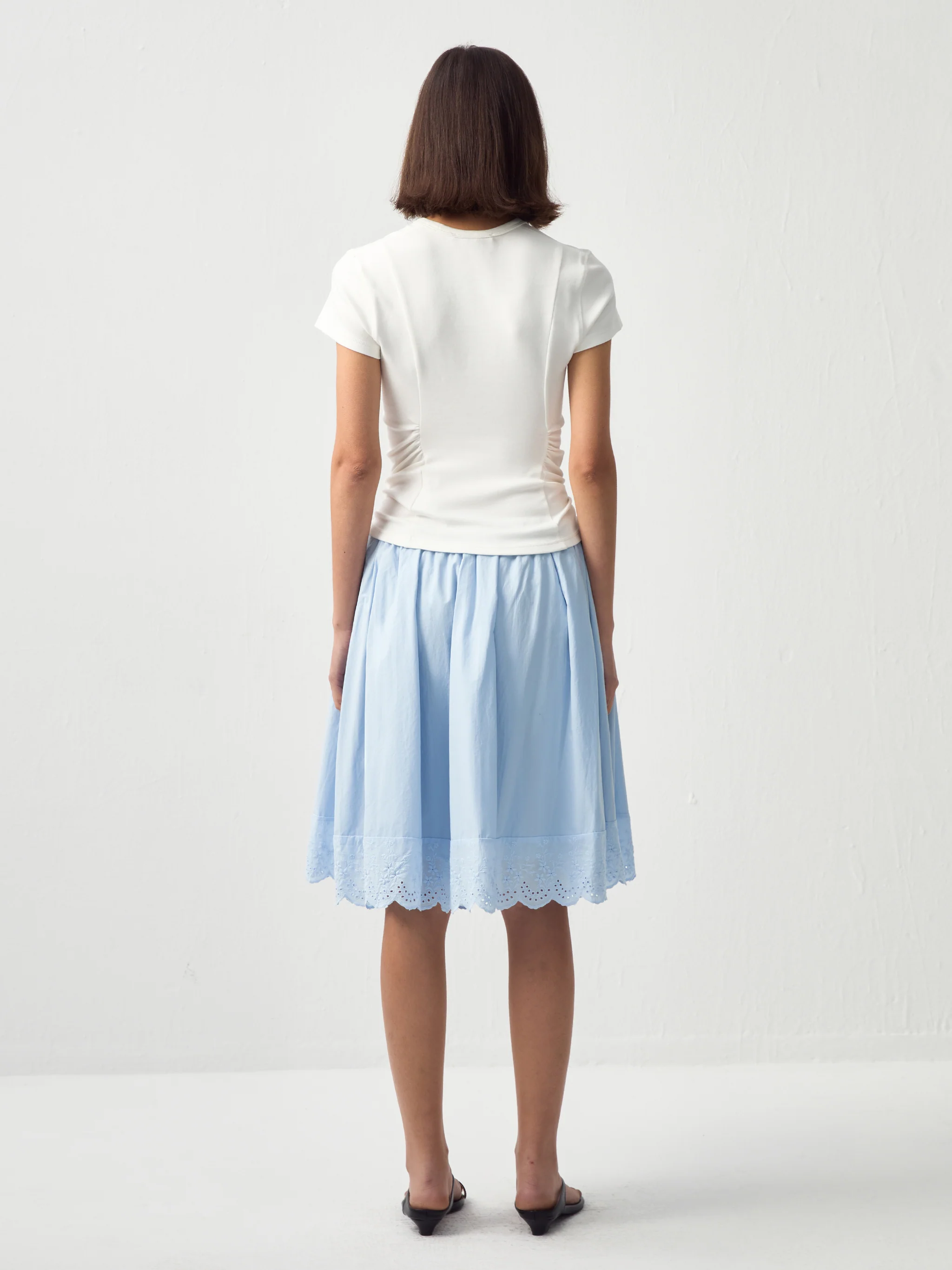 Embroidered A-Line Cotton Midi Skirt - Image 6