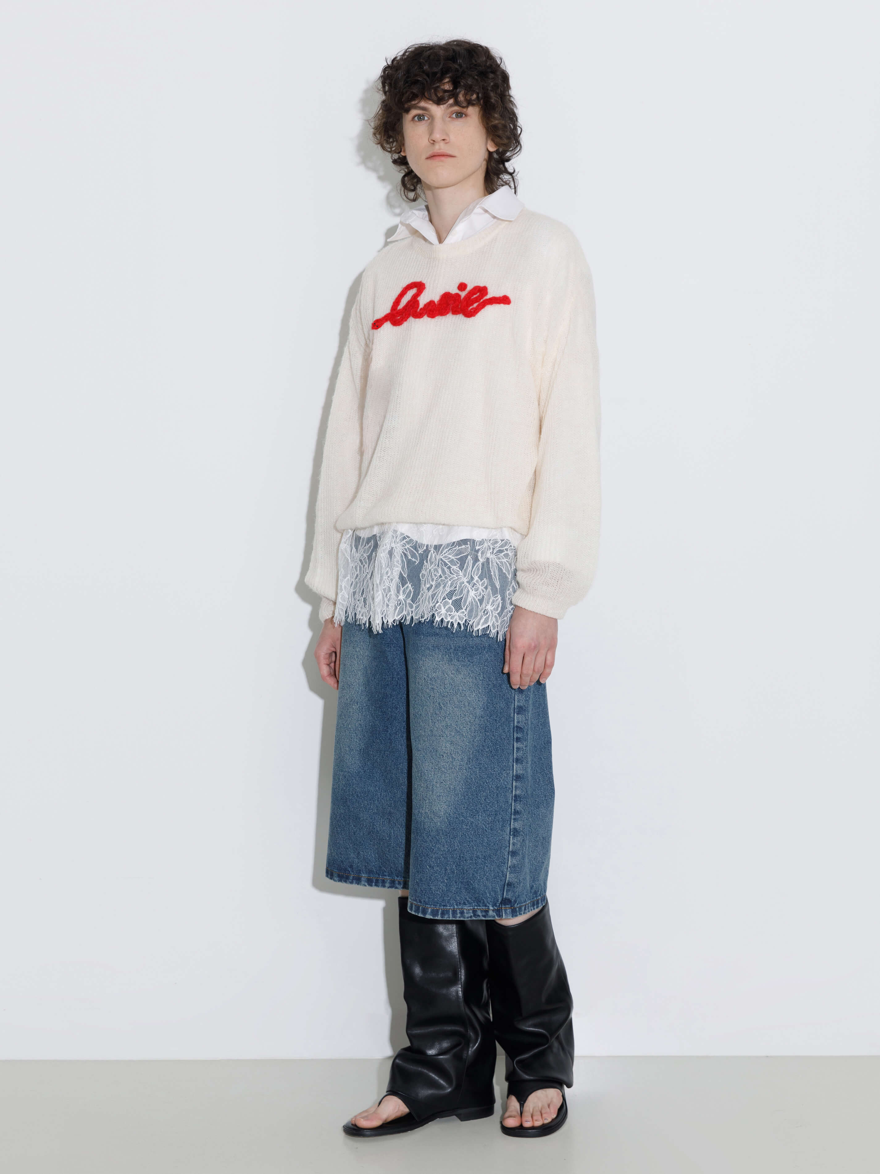 "CUBIC" Embroidered Crewneck Sweater - Image 4