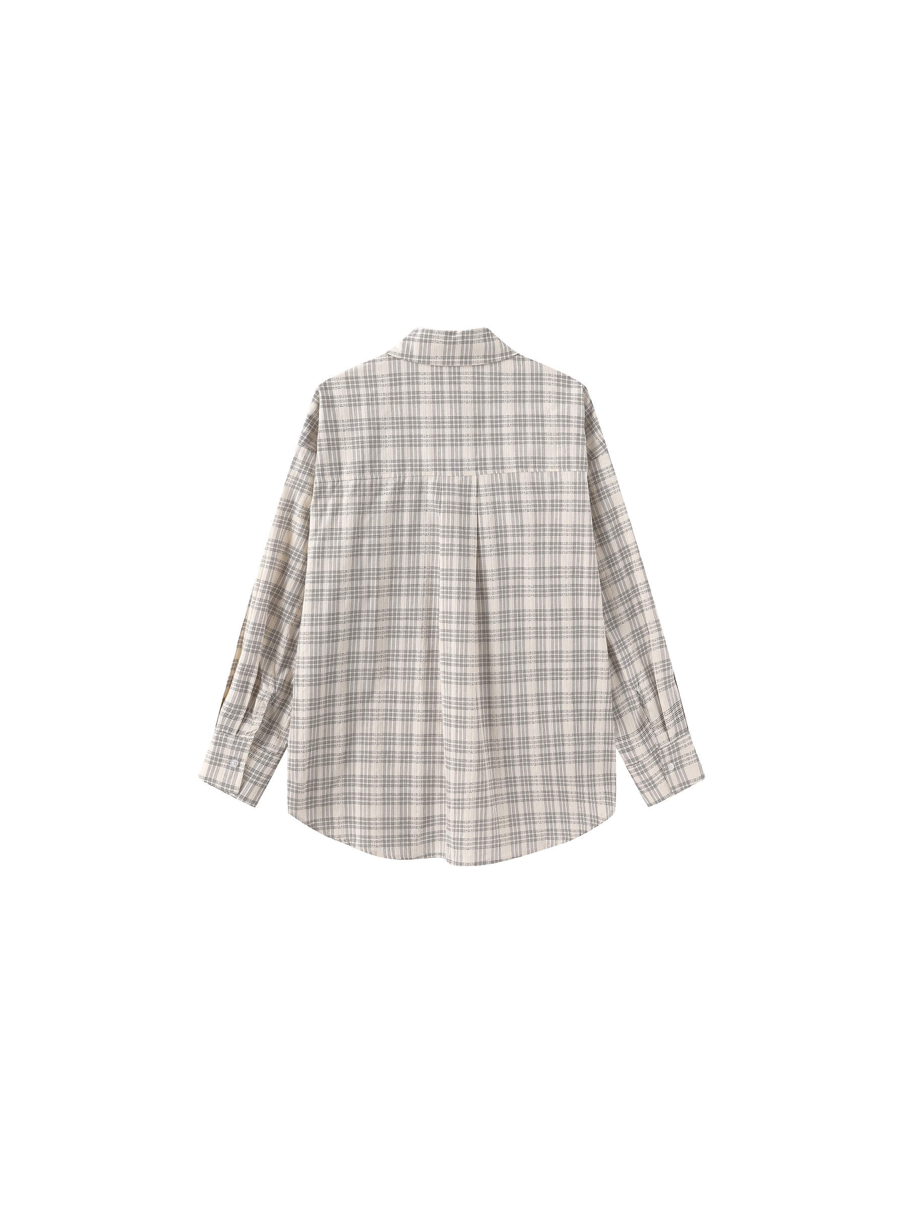 100% Cotton Embroidered Lace Checkered Oversized Shirt - Image 9