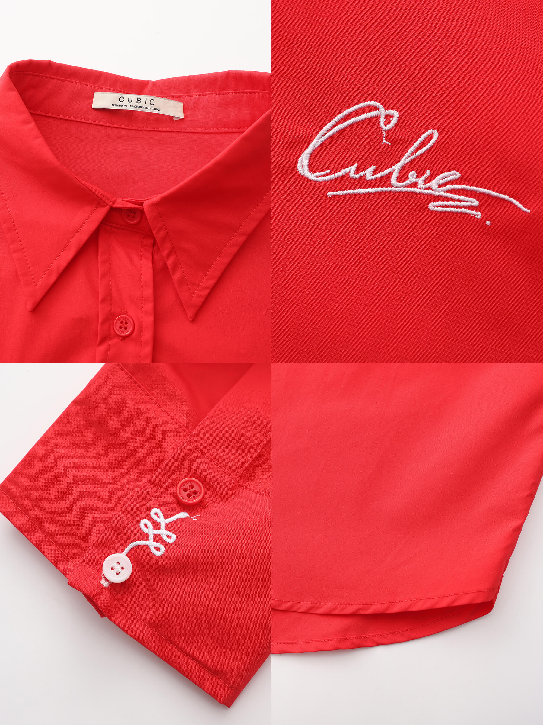100% Cotton Embroidered Oversized Shirt - Image 14