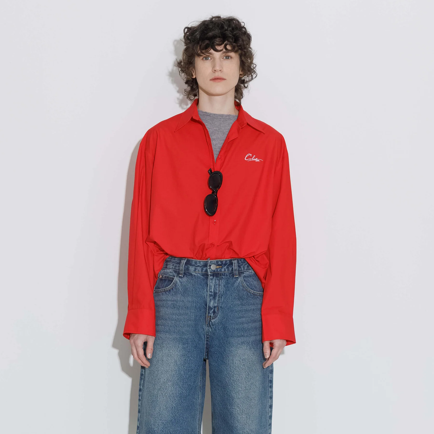 100% Cotton Embroidered Oversized Shirt - Image 4