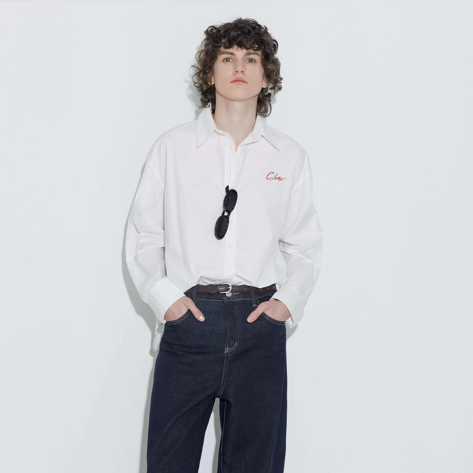 100% Cotton Embroidered Oversized Shirt - Image 7