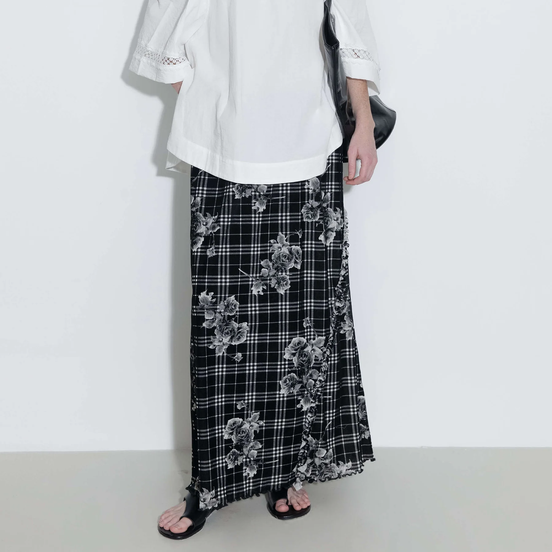 Floral Print A-line Skirt - Image 4