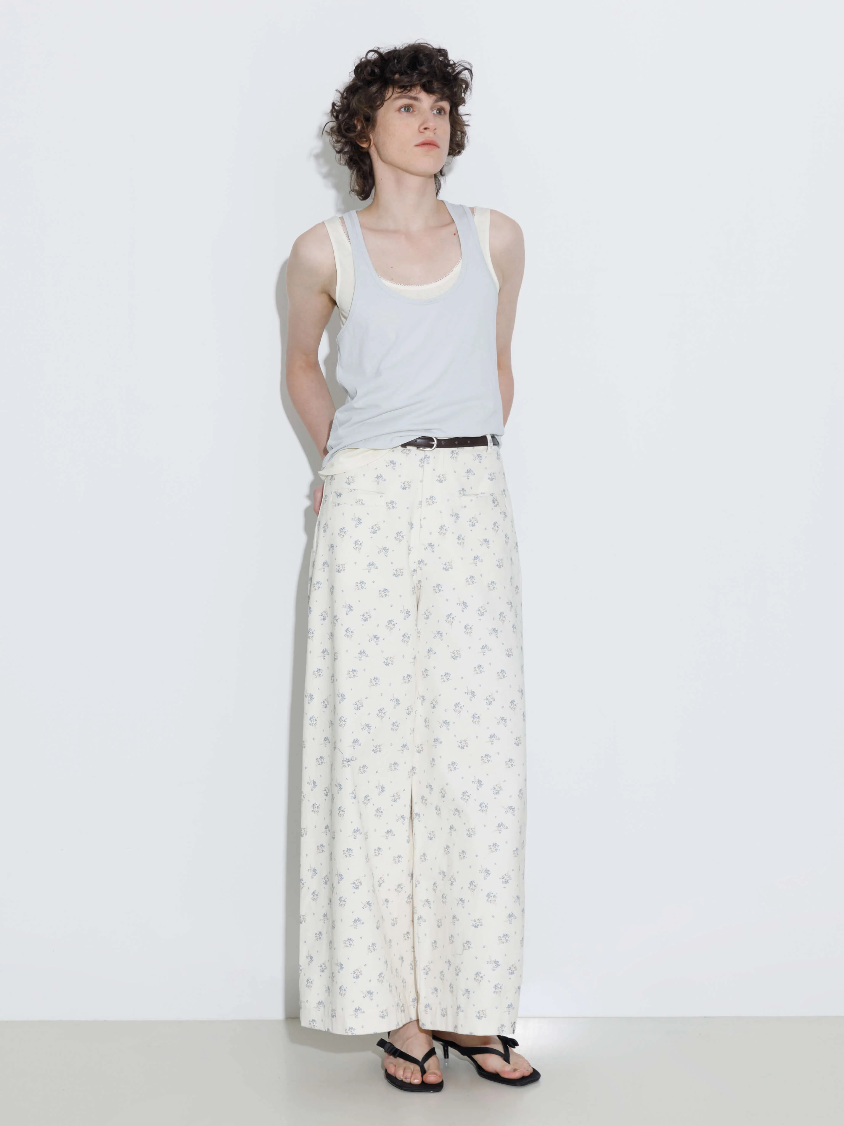 Floral Print 100%Cotton Loose Fit Wide-Leg Casual Pants - Image 6