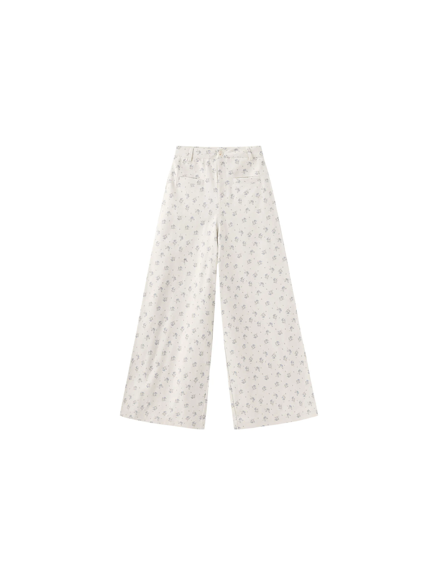 Floral Print 100%Cotton Loose Fit Wide-Leg Casual Pants - Image 8