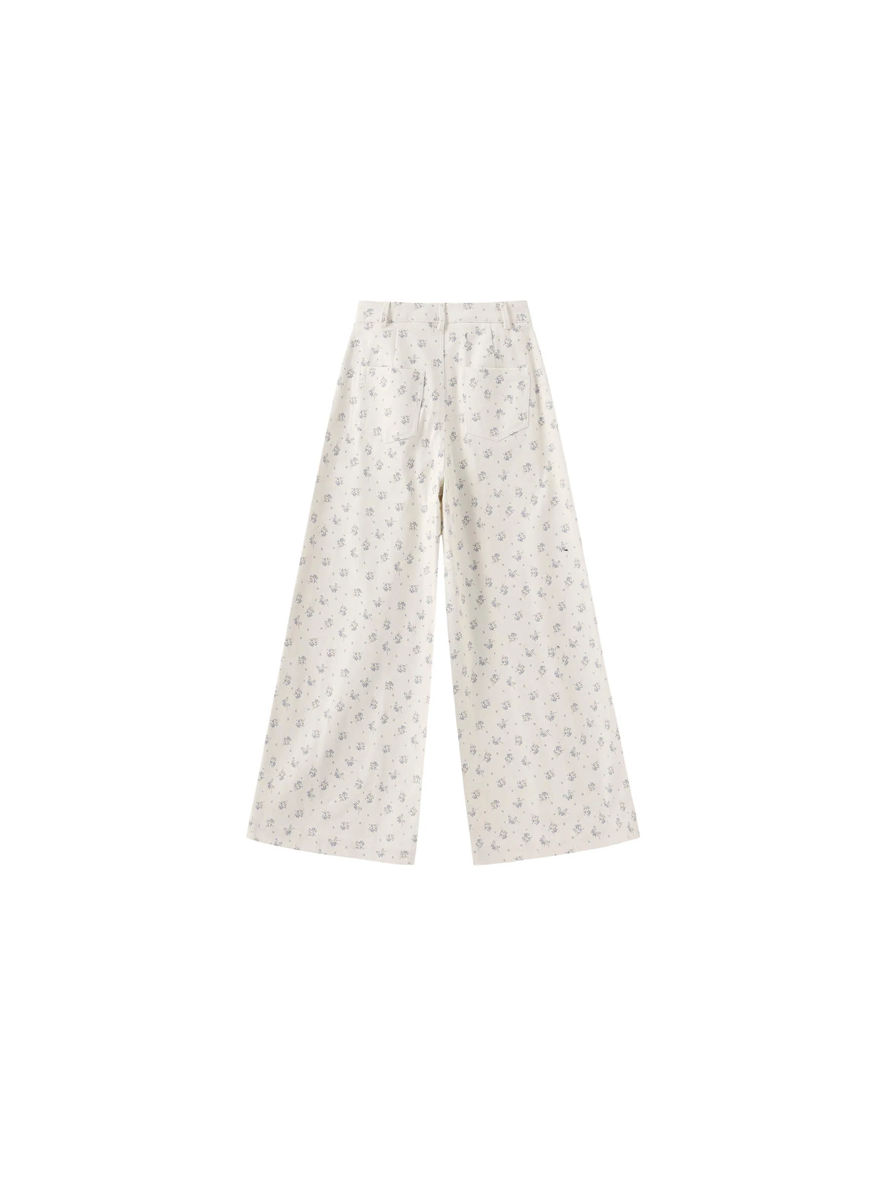 Floral Print 100%Cotton Loose Fit Wide-Leg Casual Pants - Image 9
