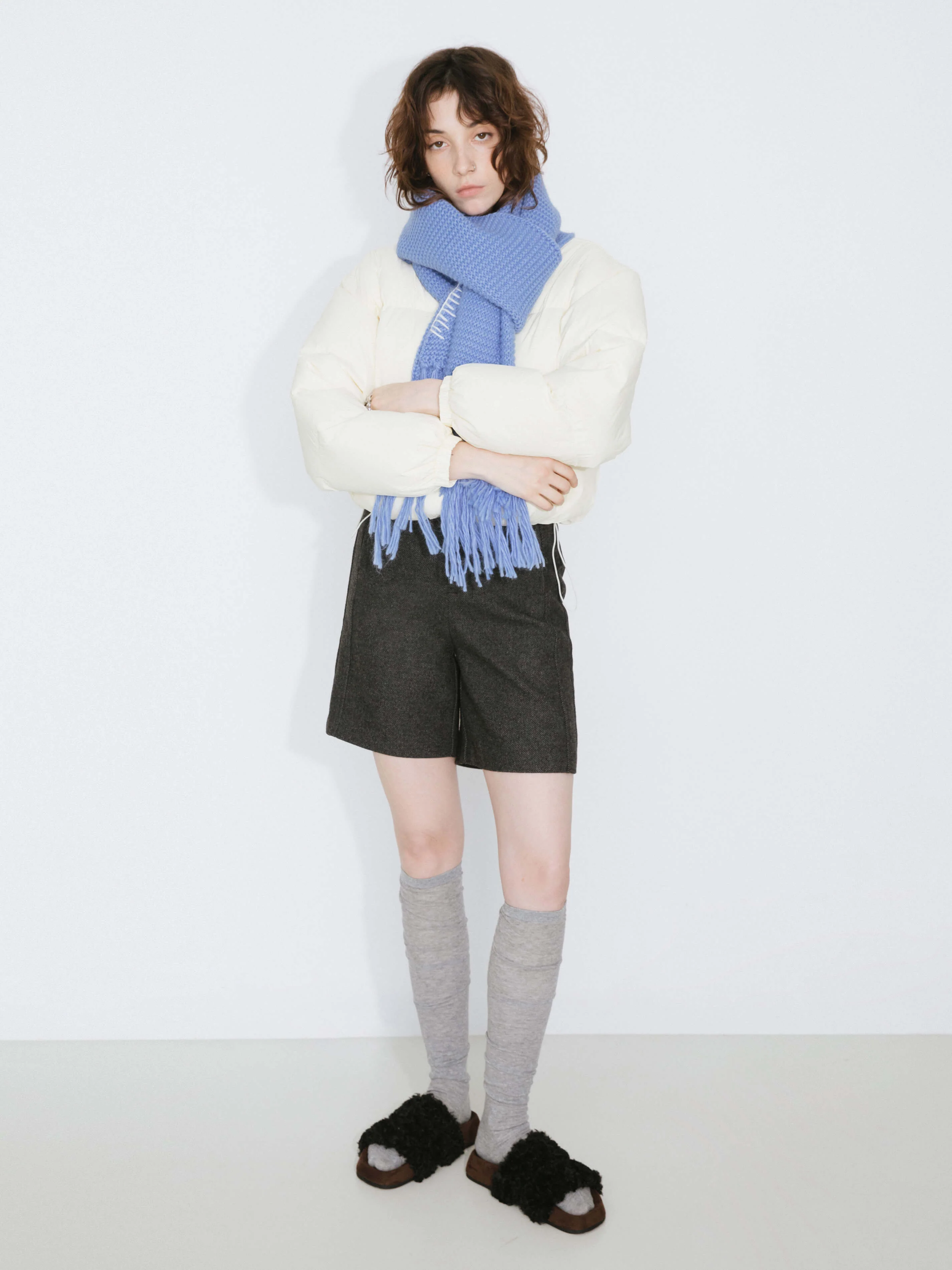Fringed Long Scarf with Wool Blend - Image 13