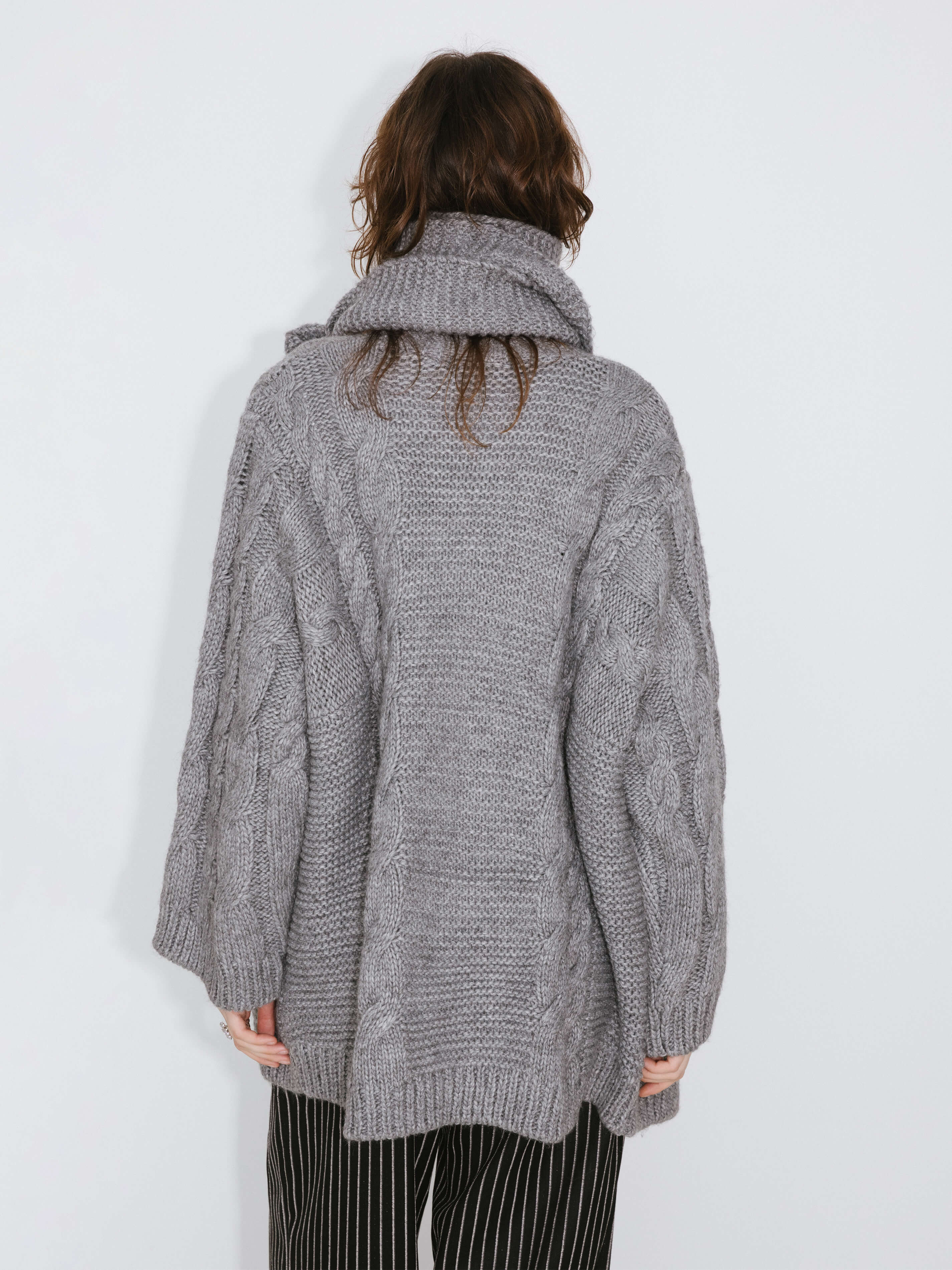 Fringed Long Scarf with Wool Blend - Image 19