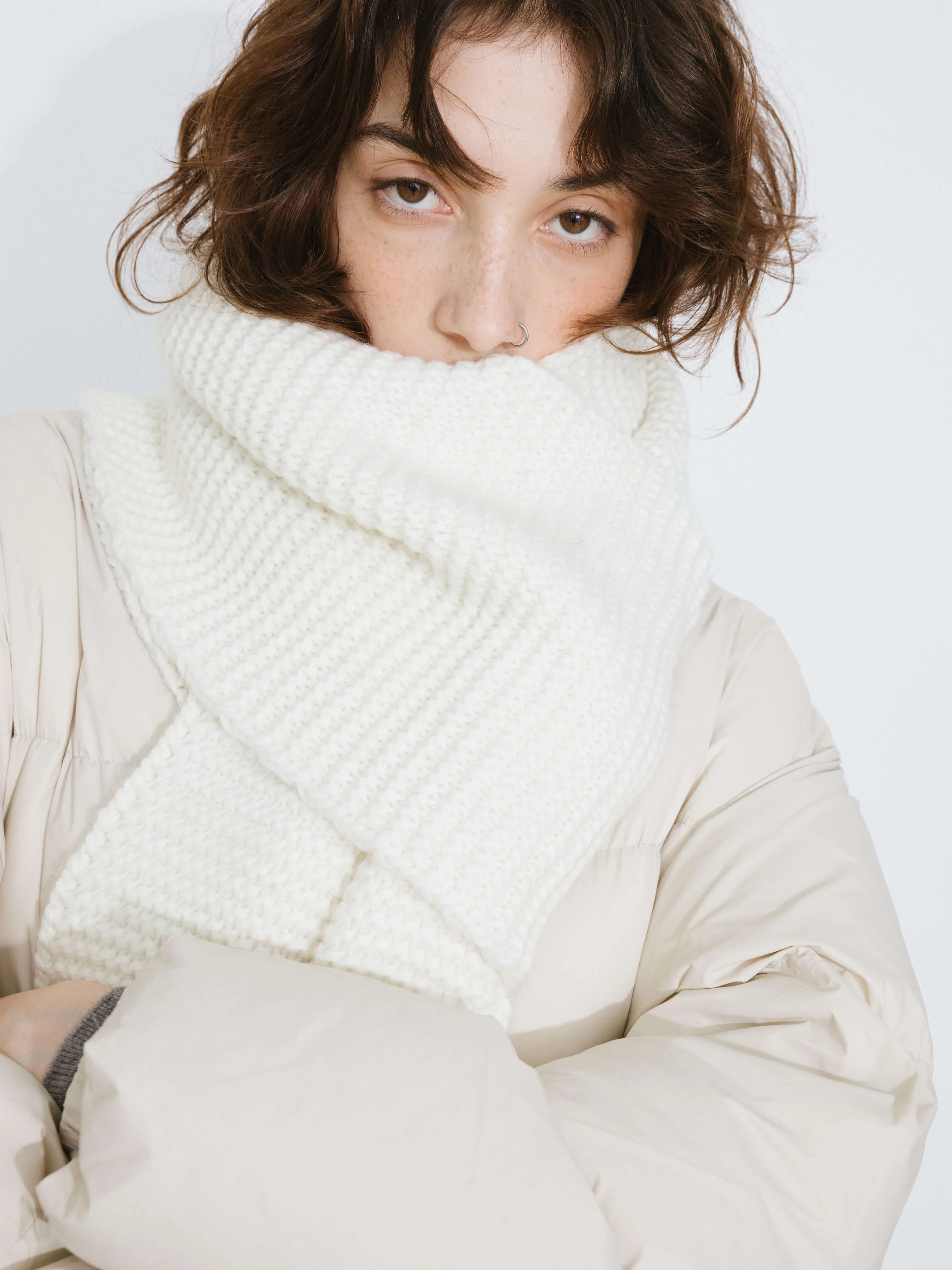Fringed Long Scarf with Wool Blend - Image 2