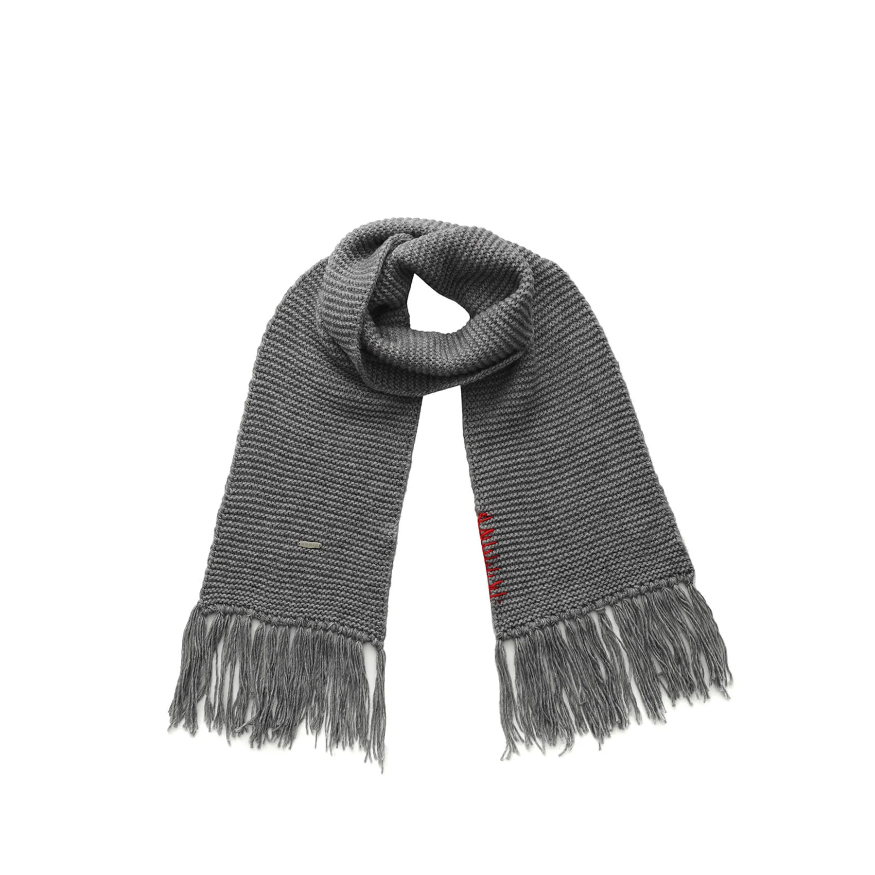 Fringed Long Scarf with Wool Blend - Image 20