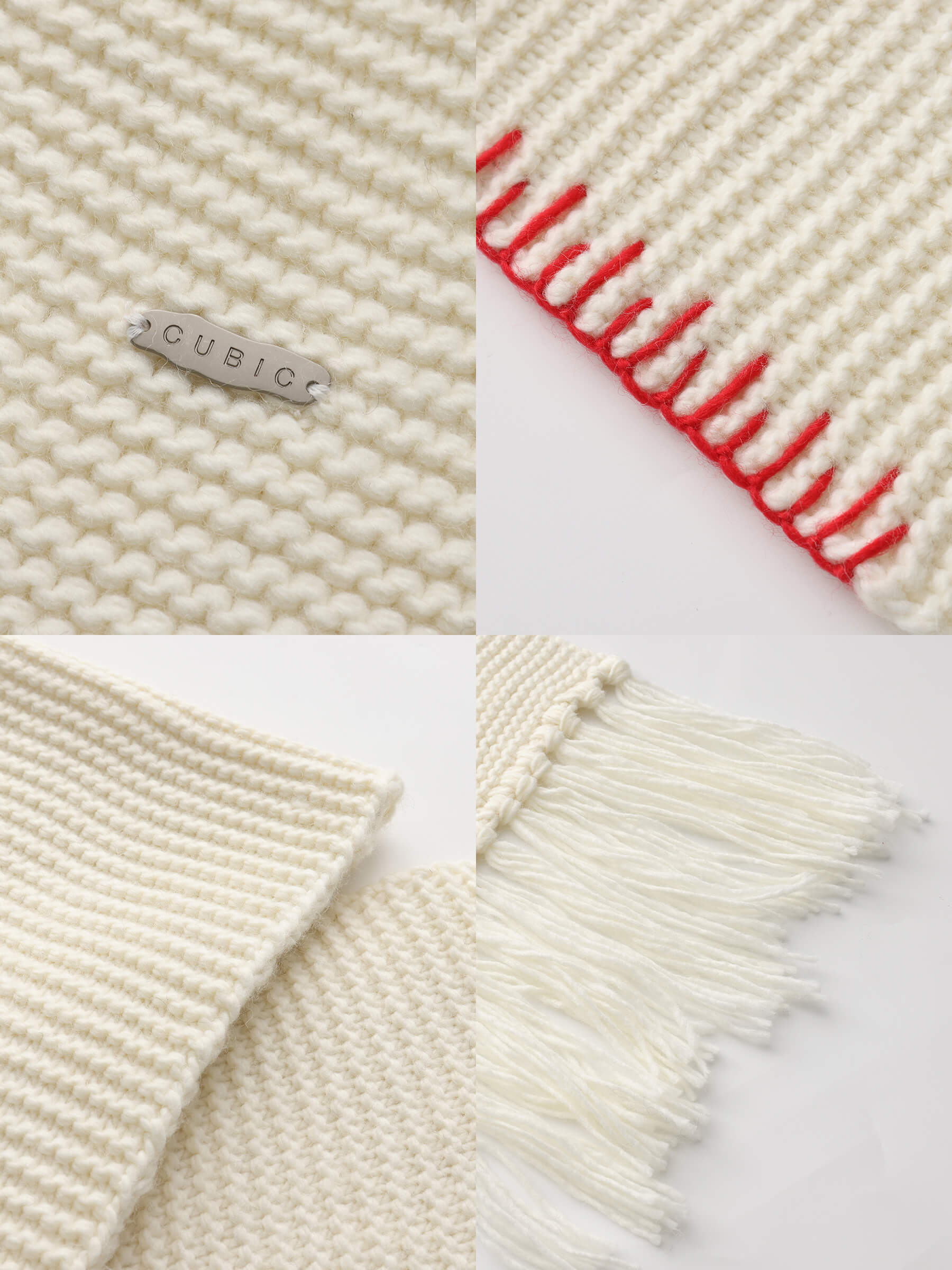 Fringed Long Scarf with Wool Blend - Image 23