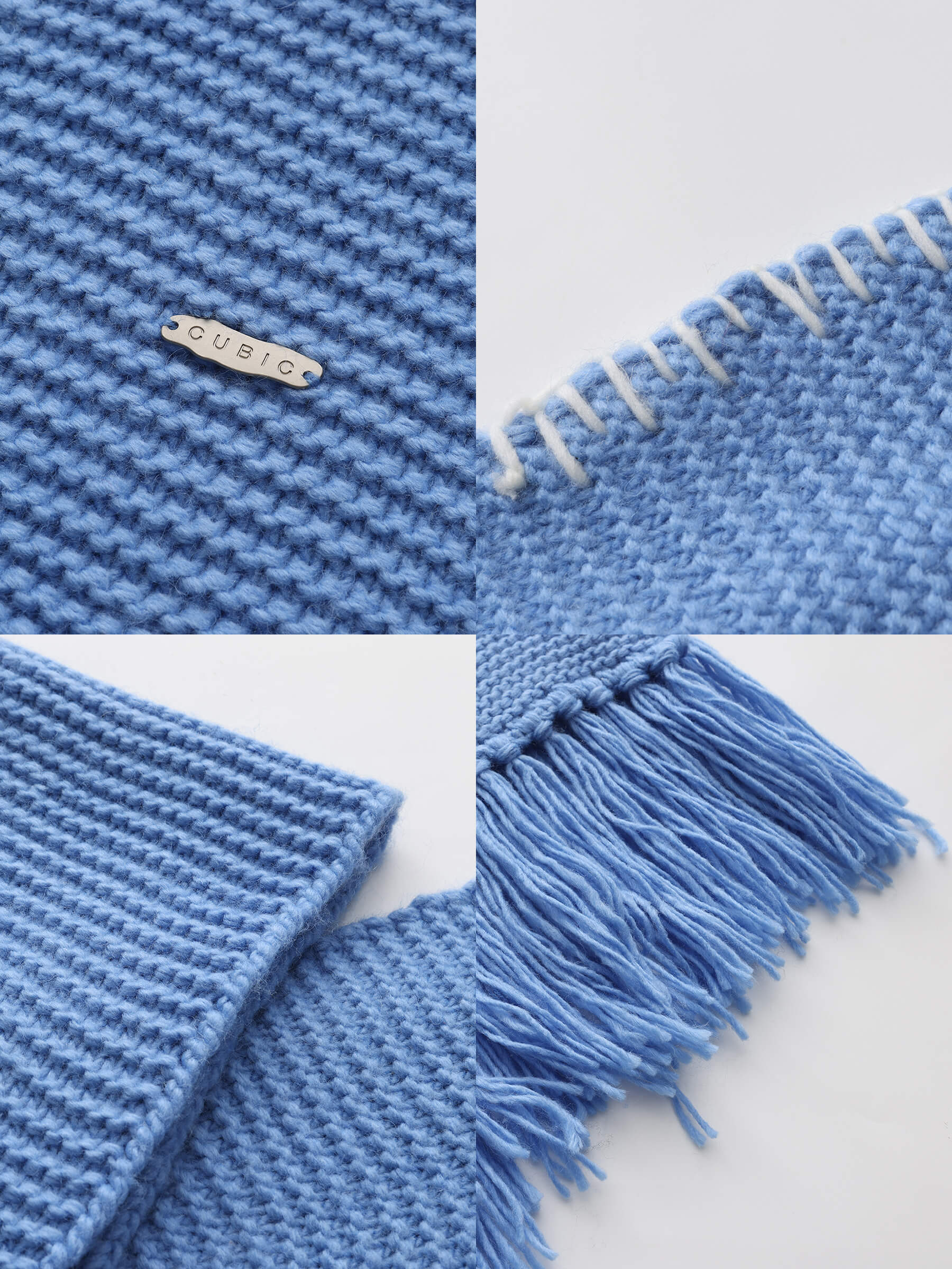 Fringed Long Scarf with Wool Blend - Image 24