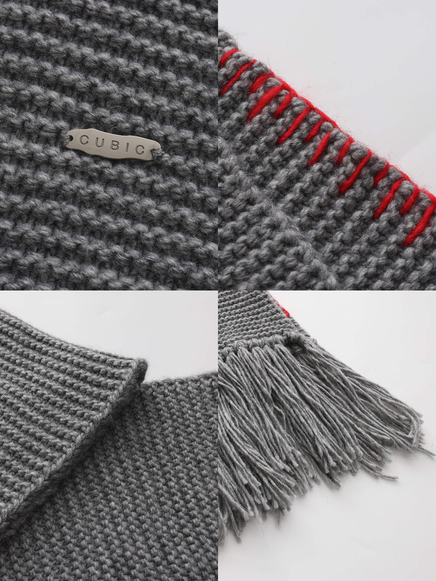 Fringed Long Scarf with Wool Blend - Image 25
