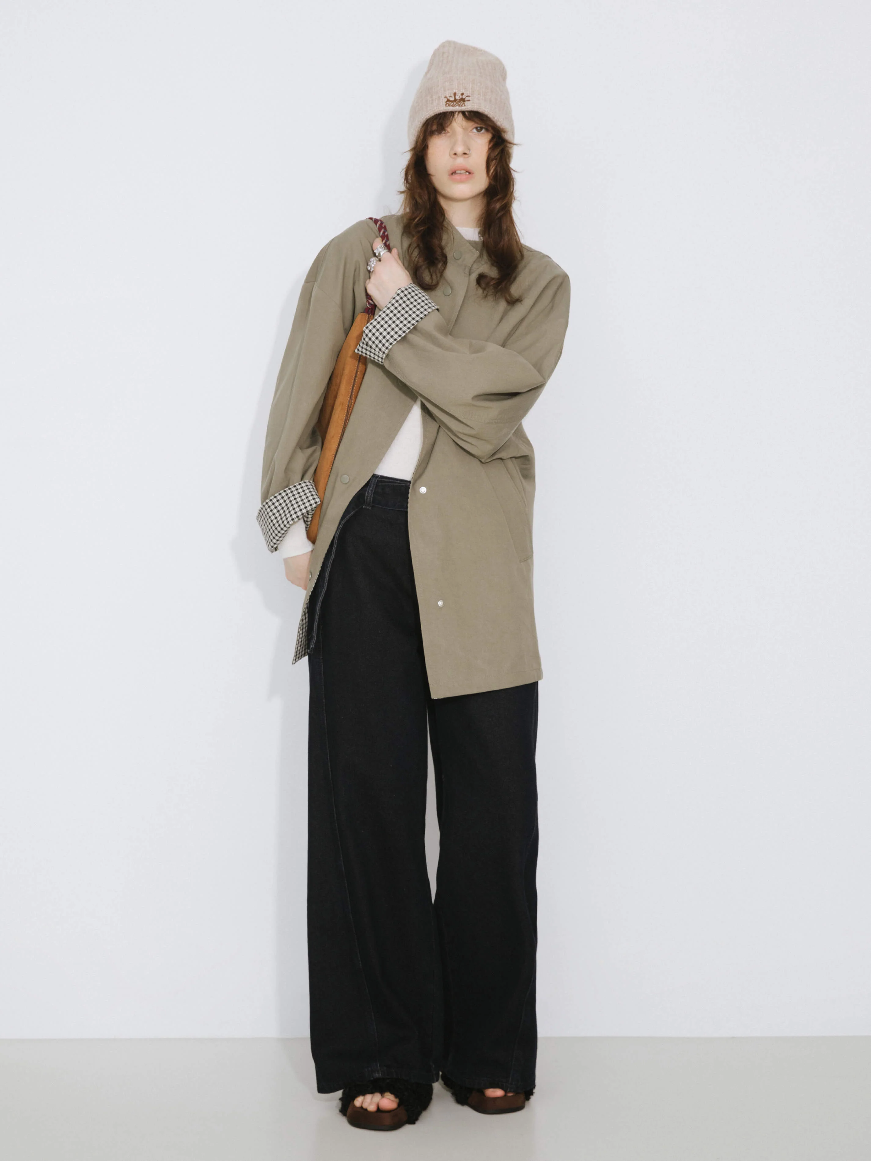 Funnel Neck Reversible Trench Coat - Image 3