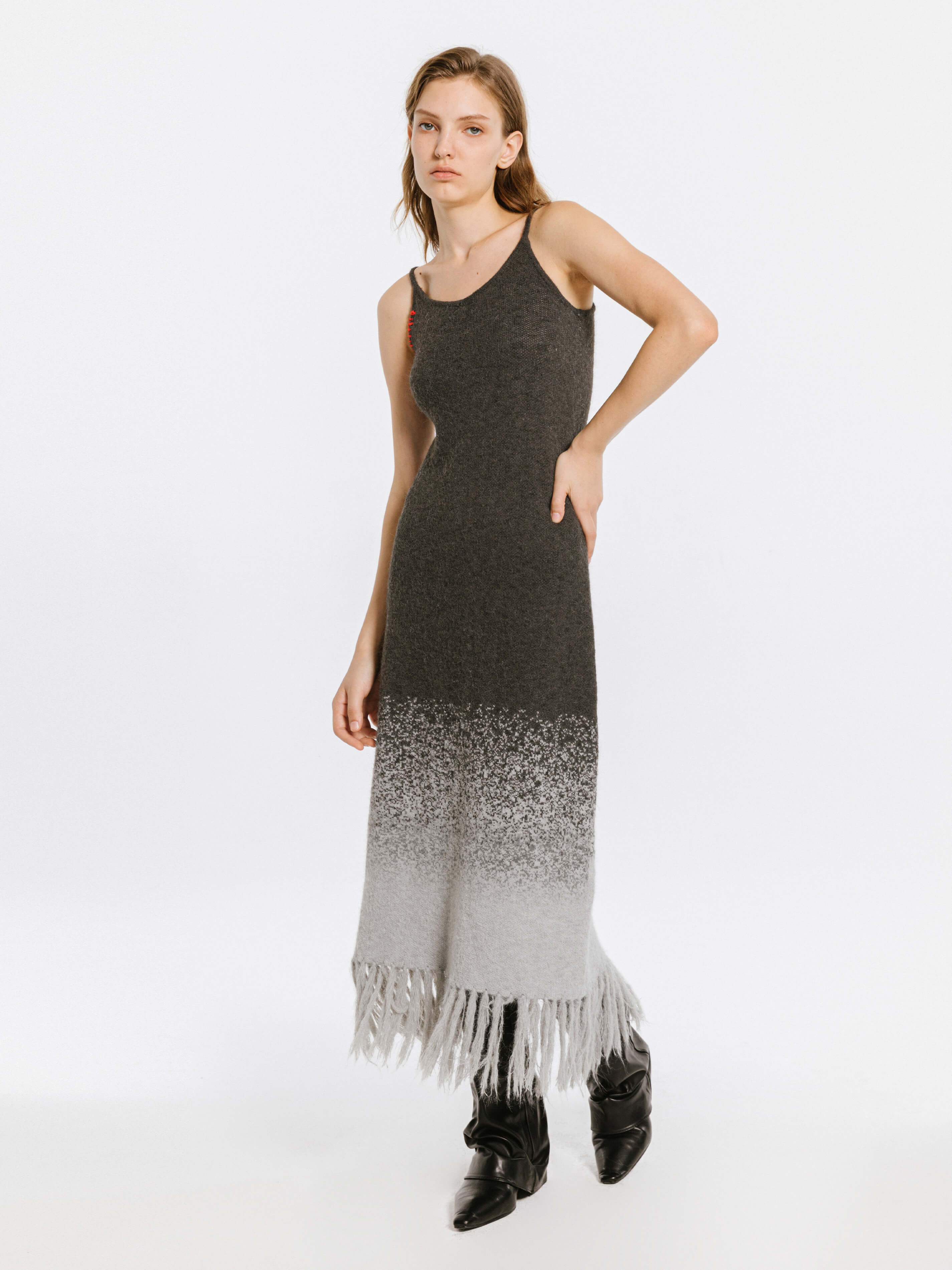Gradient Knitted Maxi Dress with Wool Blend - Image 7