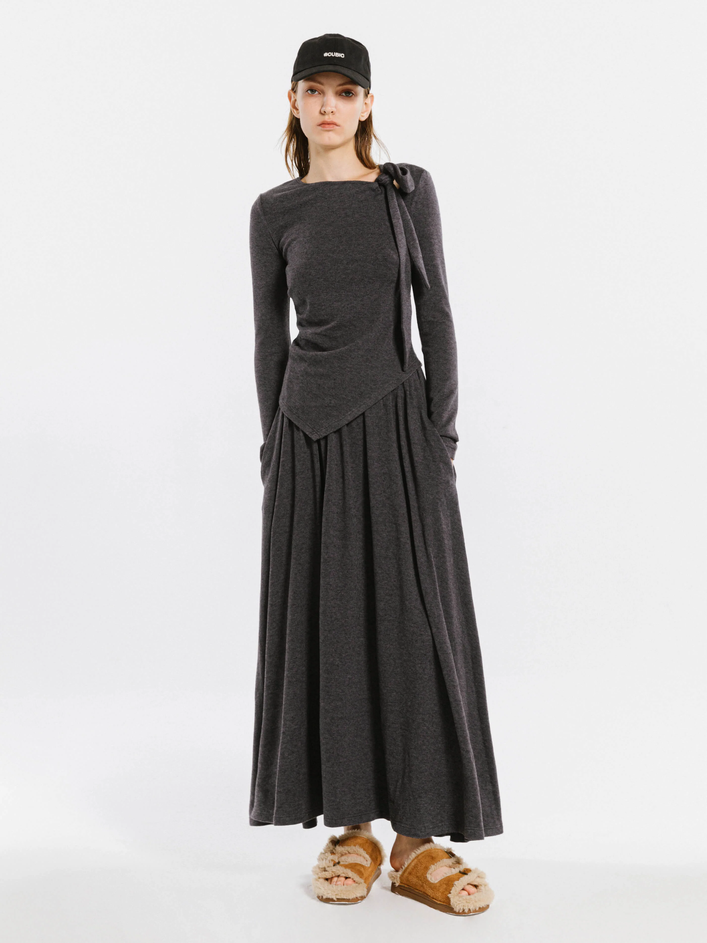 Gray Irregular Knit Top - Image 3