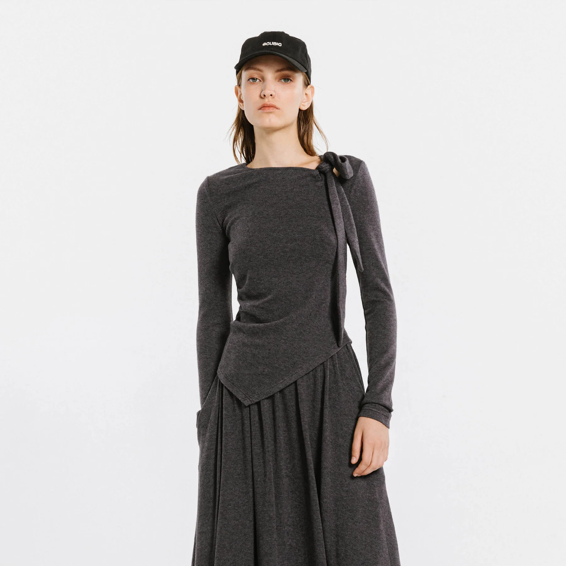 Gray Irregular Knit Top - Image 7